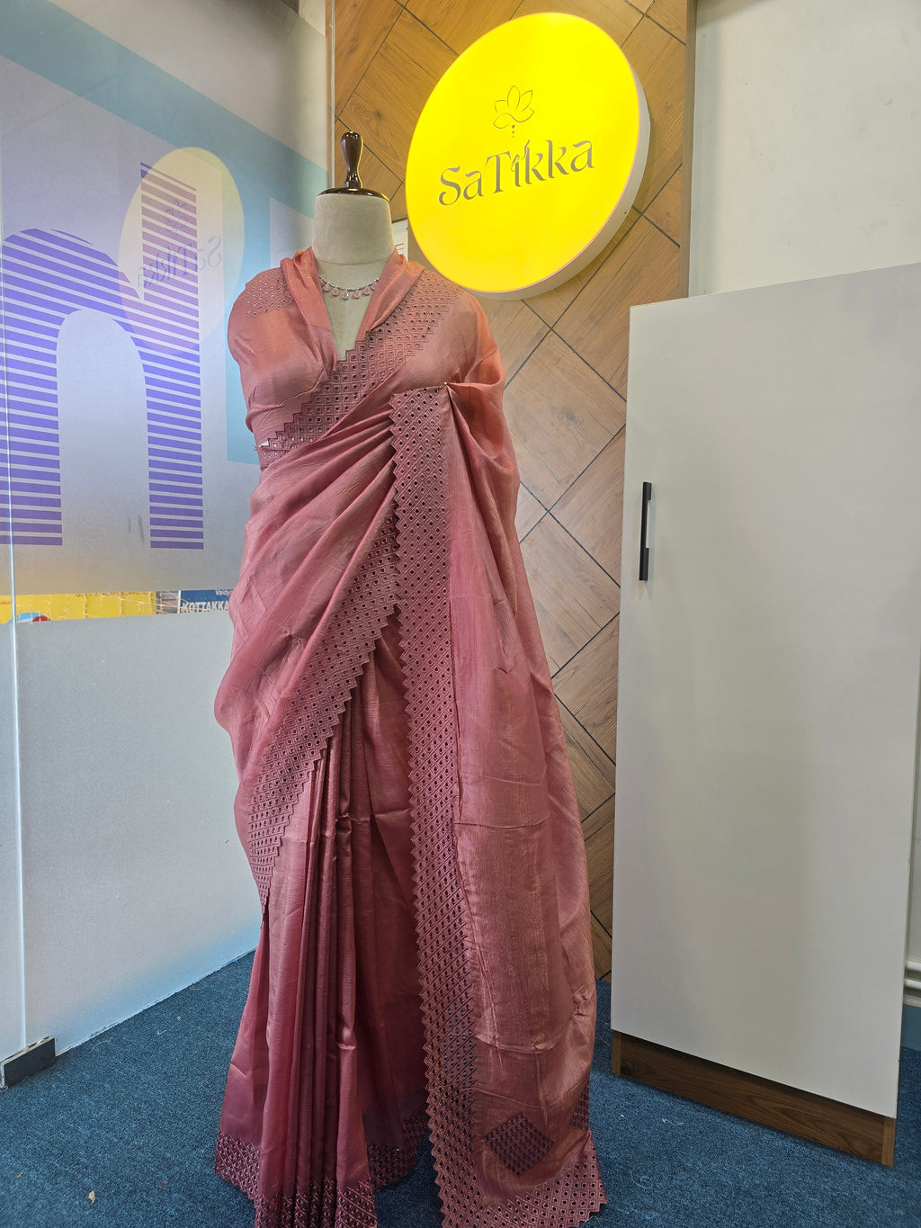CRUSHED ORGANZA SAREE