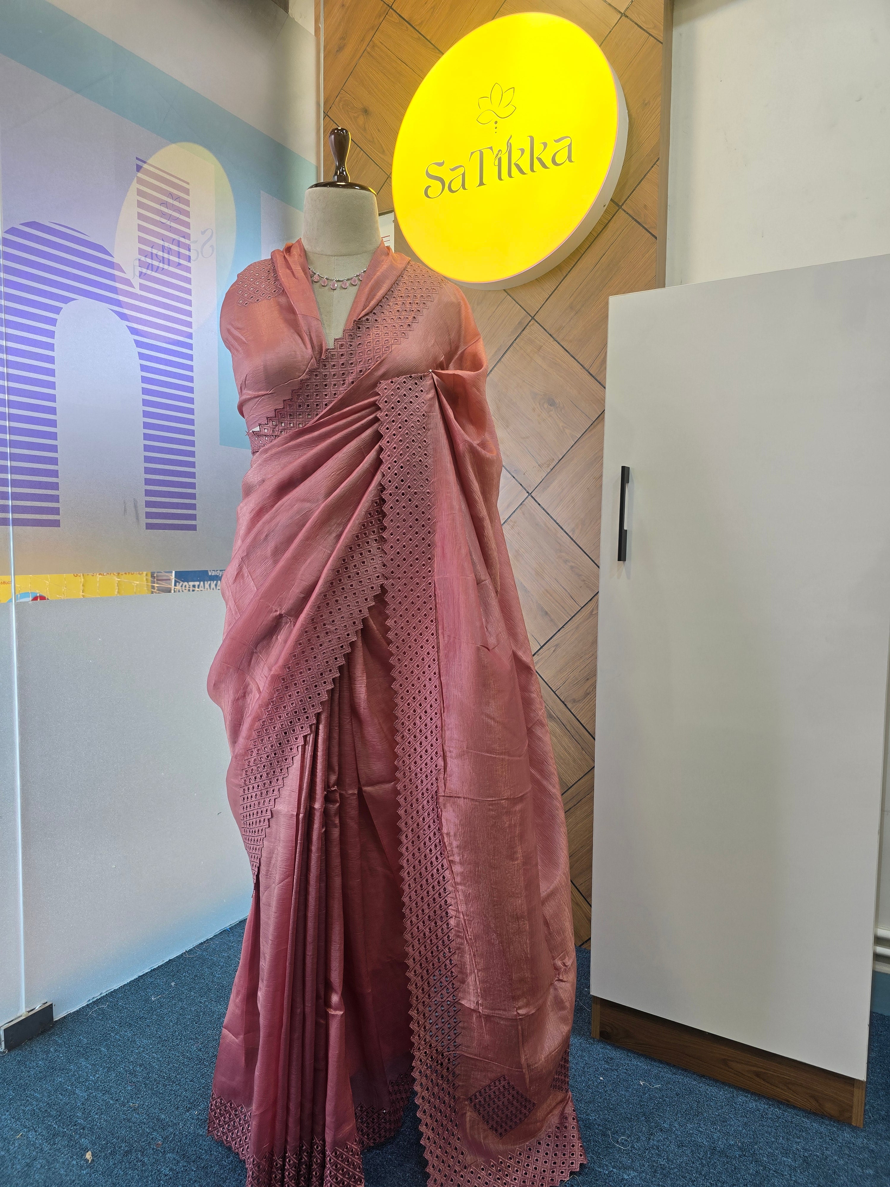 CRUSHED ORGANZA SAREE