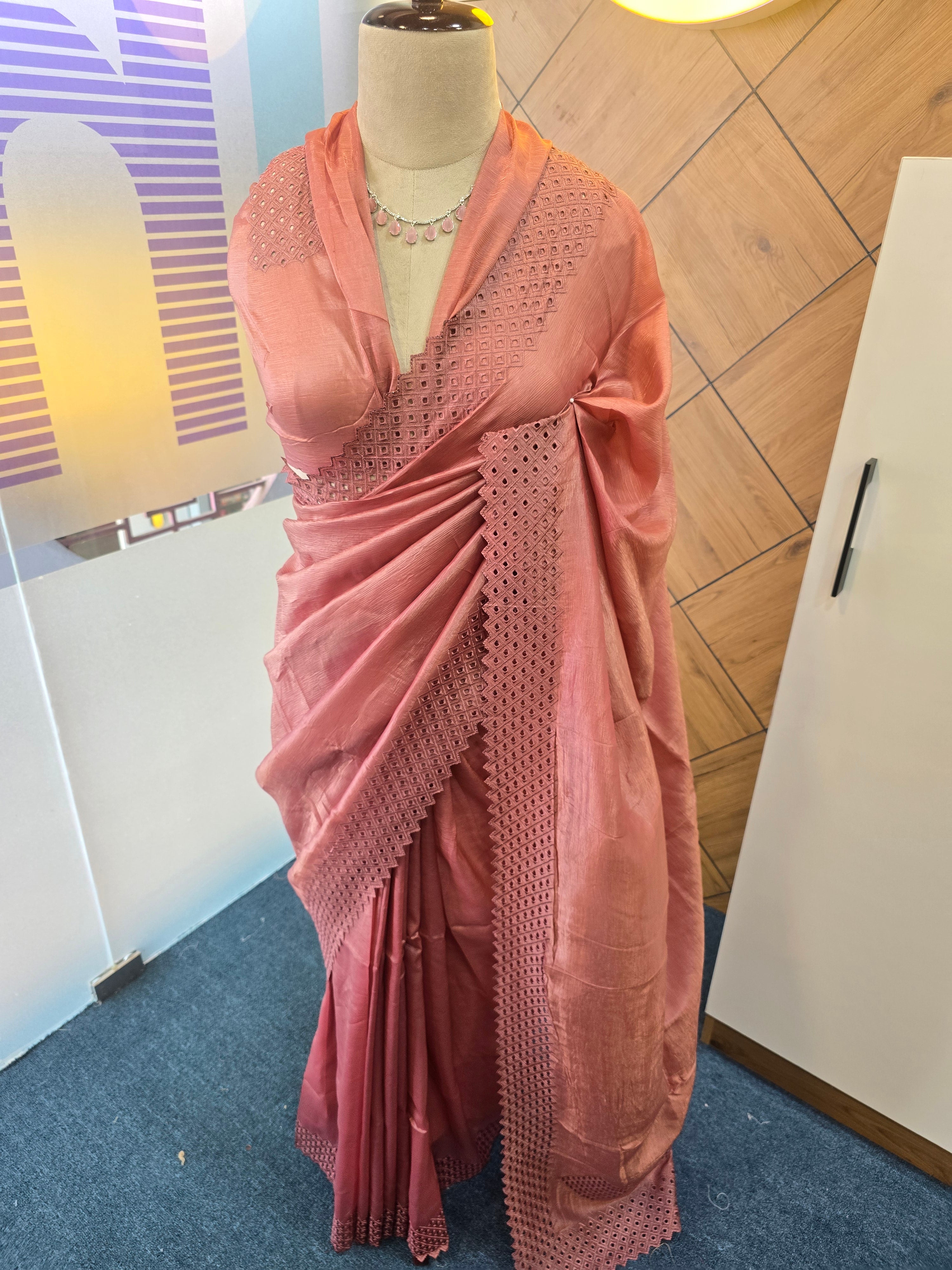 CRUSHED ORGANZA SAREE