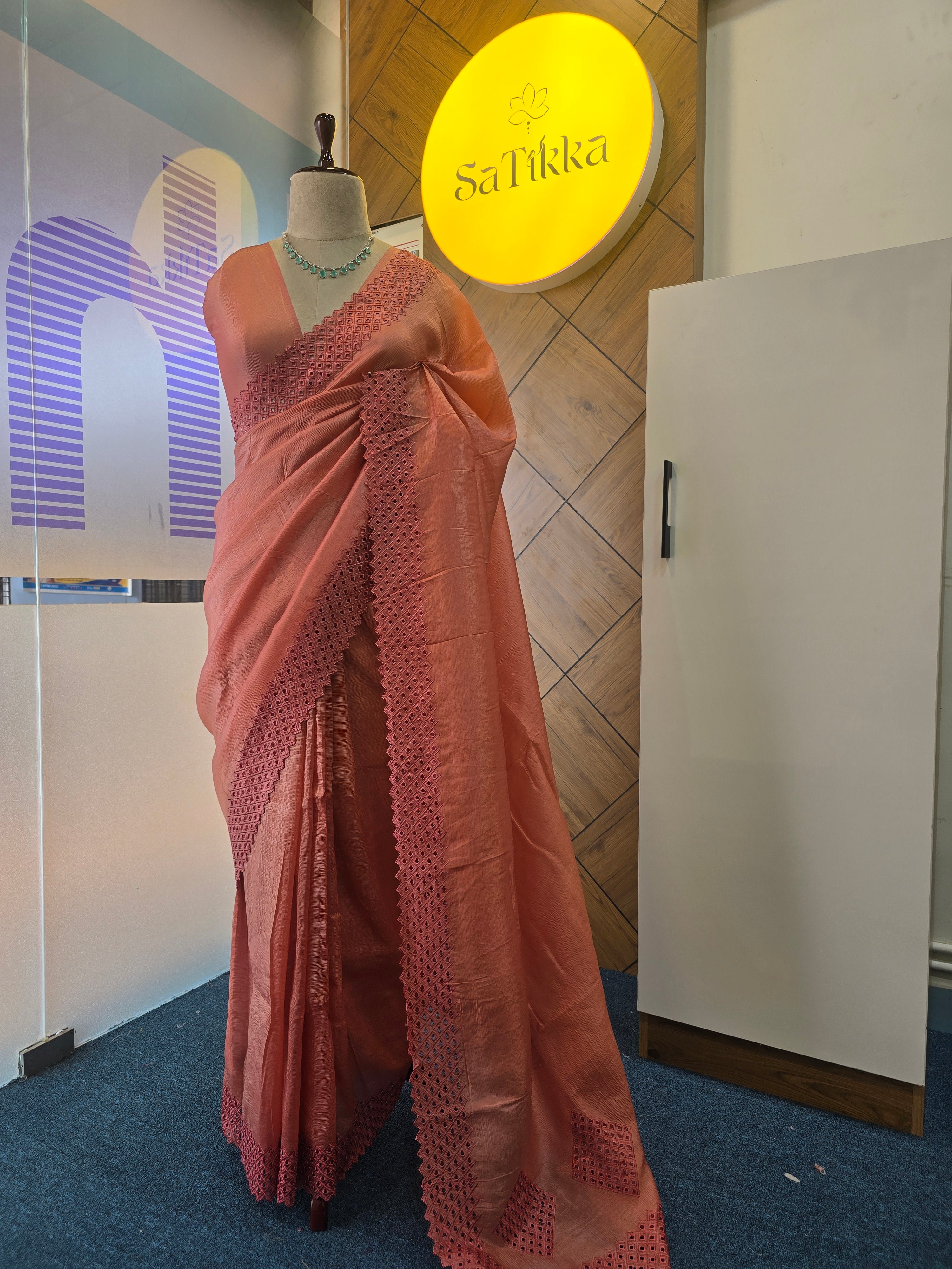 CRUSHED ORGANZA SAREE