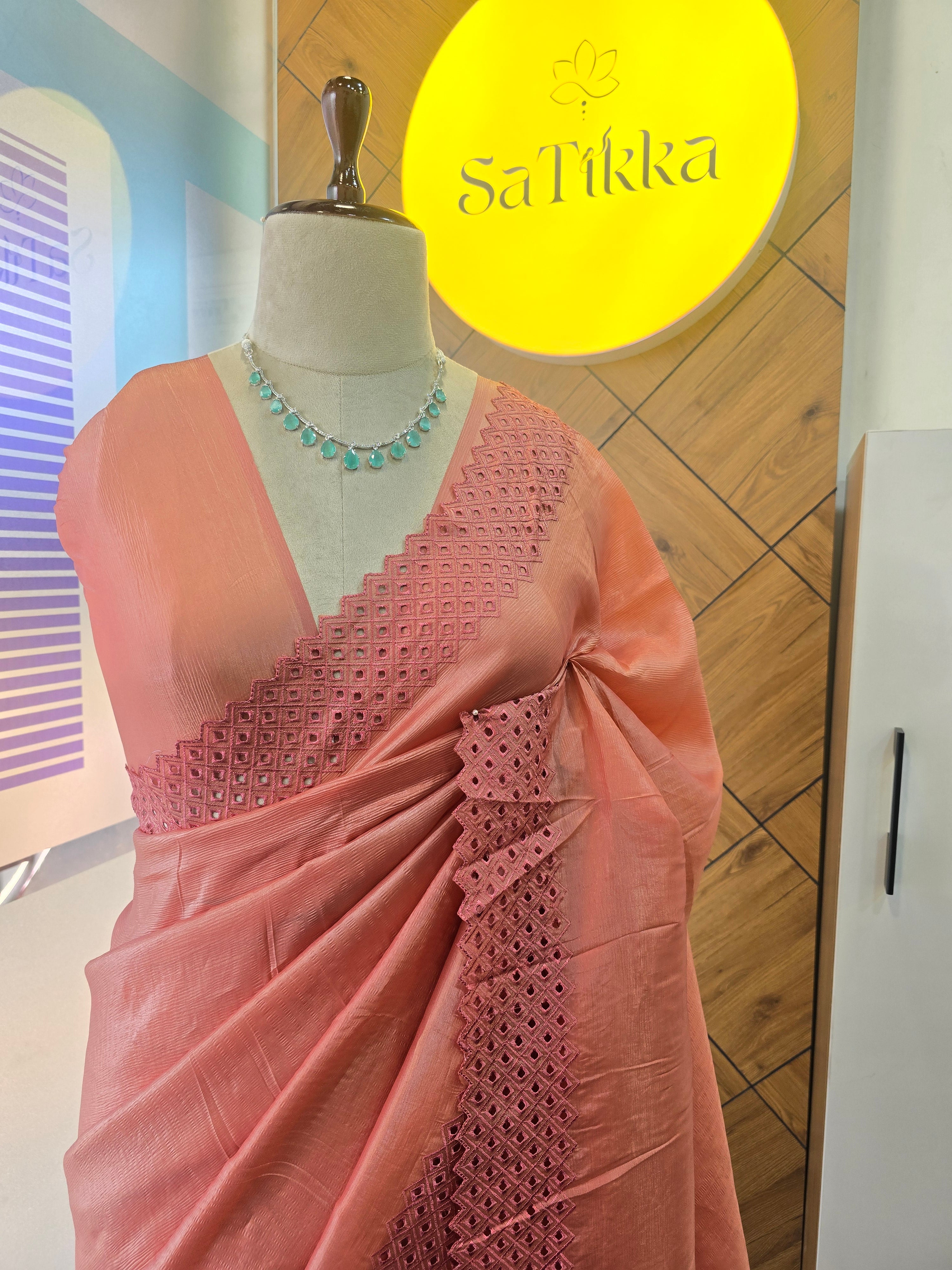 CRUSHED ORGANZA SAREE