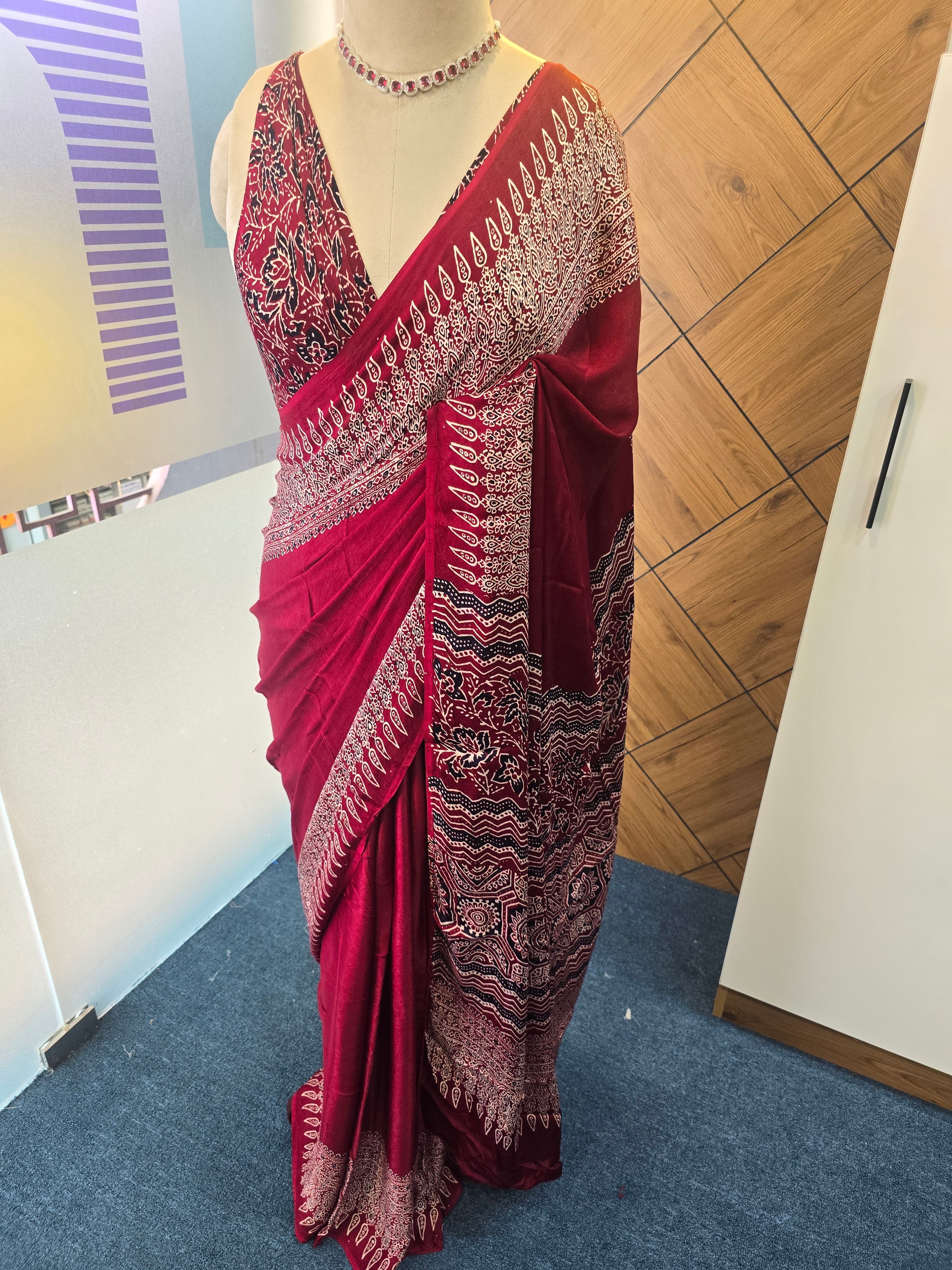 Modal  Ajrakh Saree
