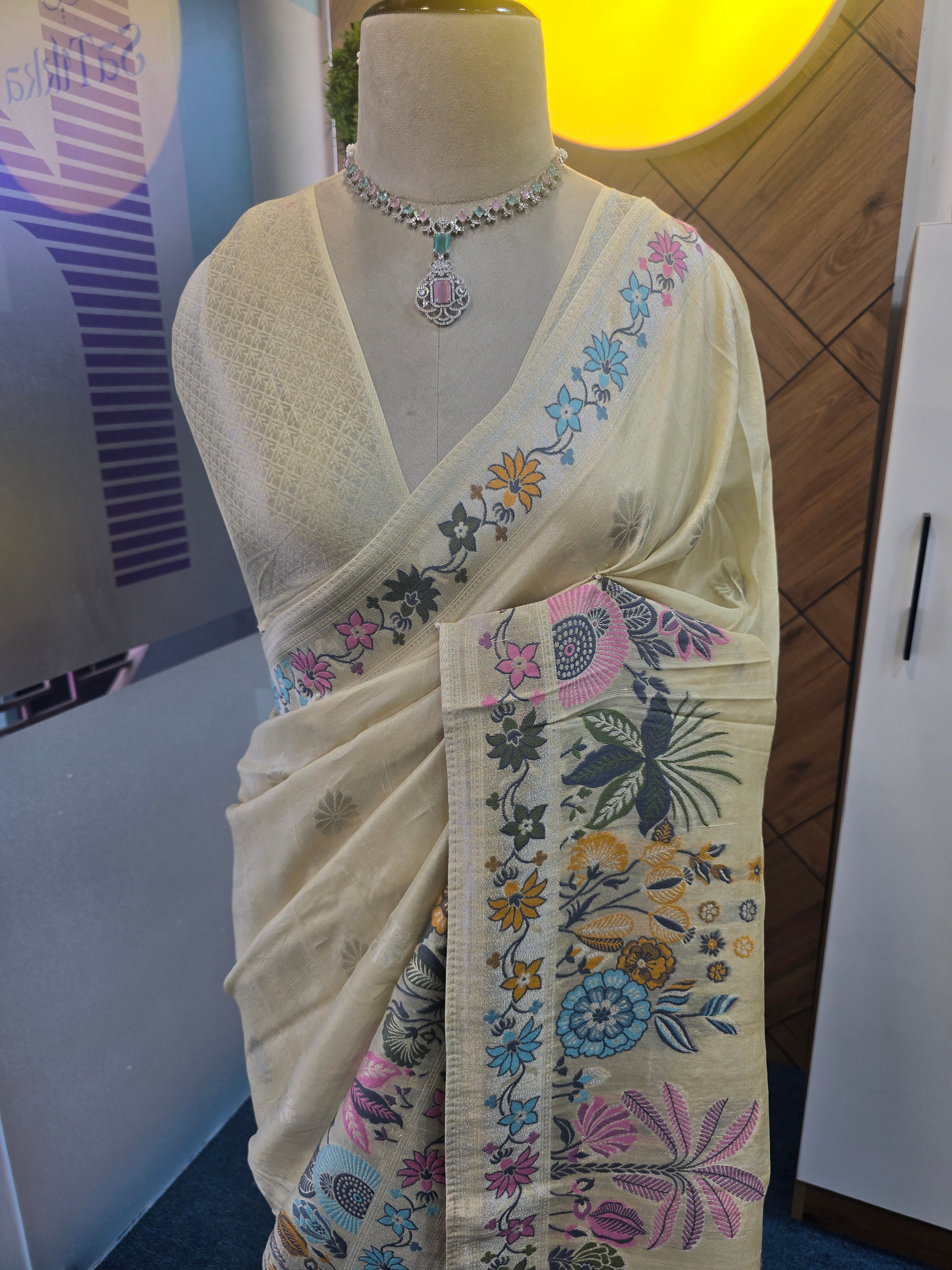 BLENDED TUSSER SILK SAREE