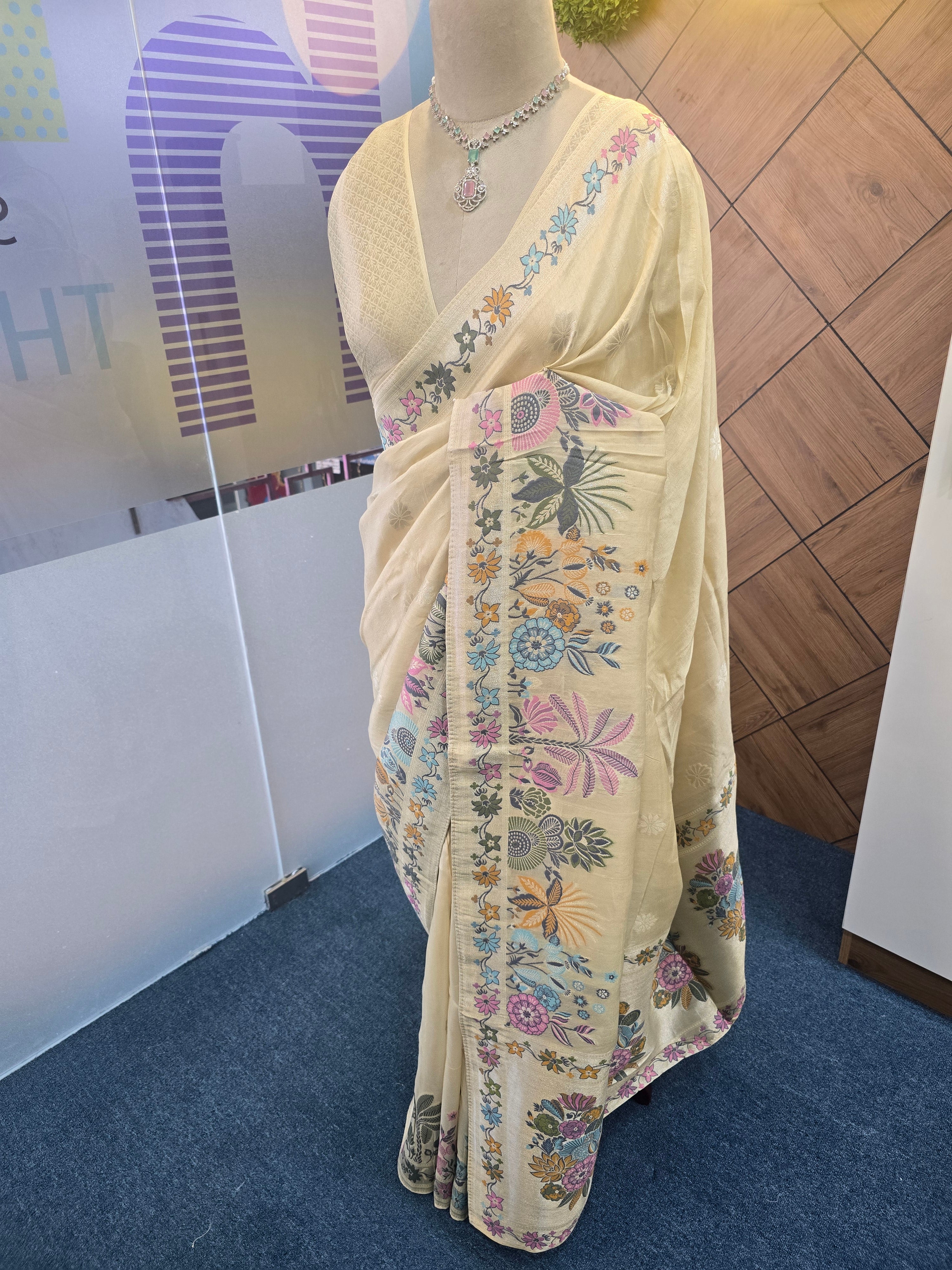 BLENDED TUSSER SILK SAREE