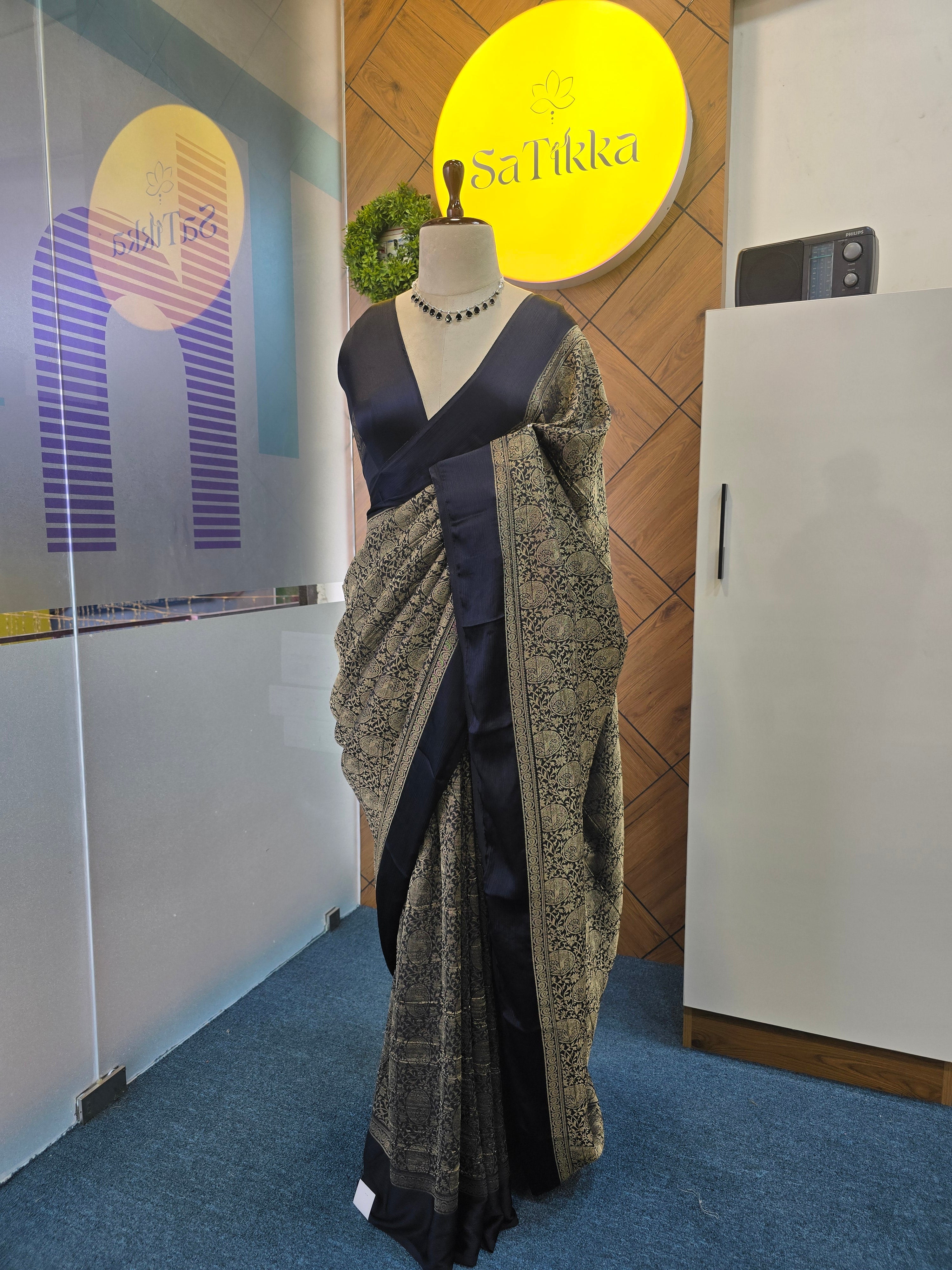 CRUSHED TISSUE SILK BANARASI SAREE