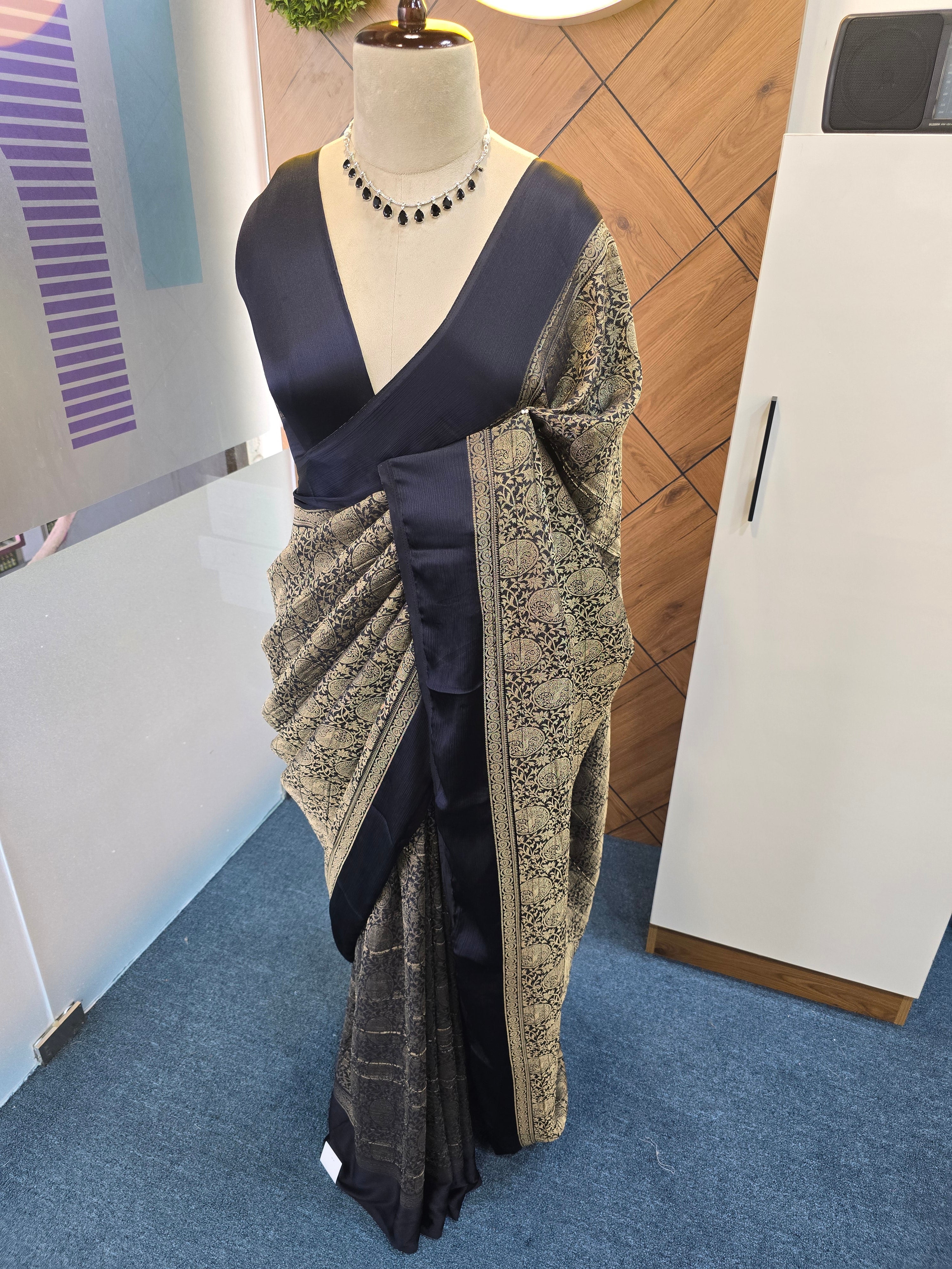 CRUSHED TISSUE SILK BANARASI SAREE