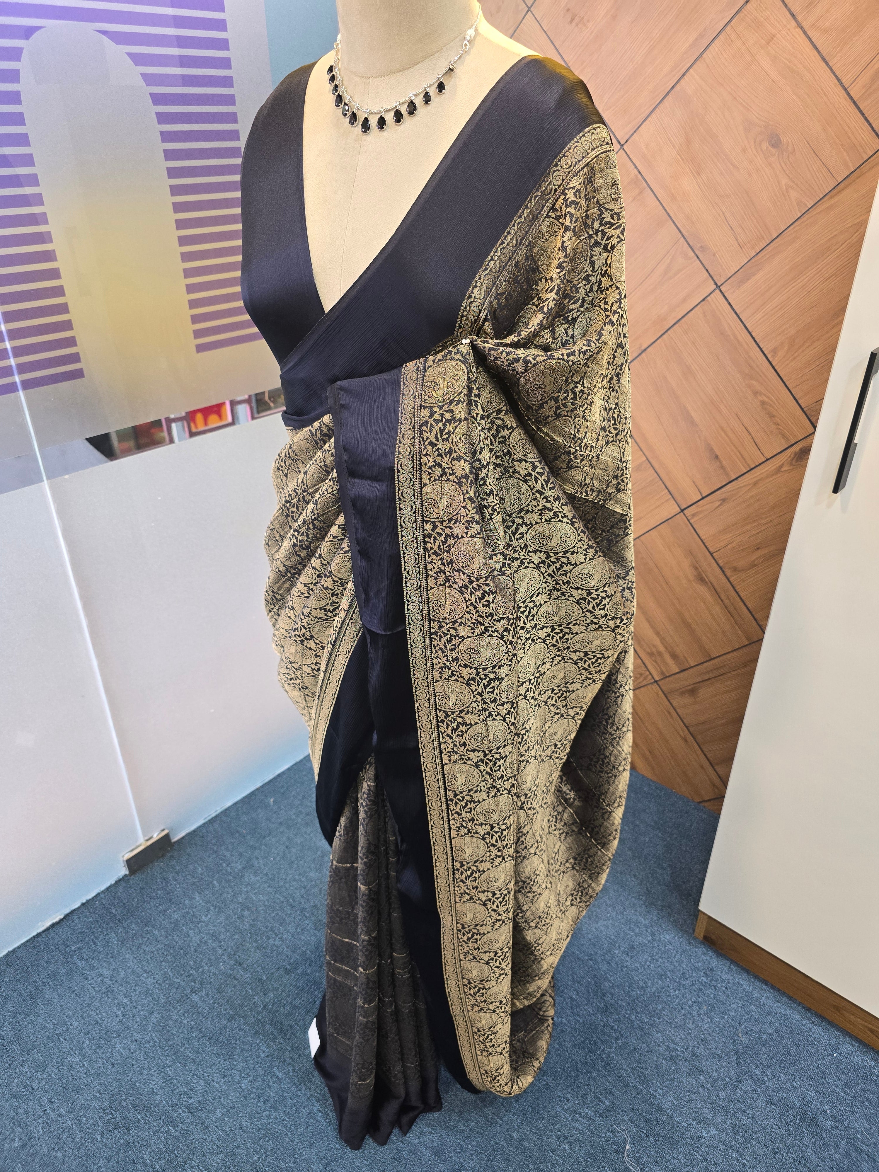 CRUSHED TISSUE SILK BANARASI SAREE