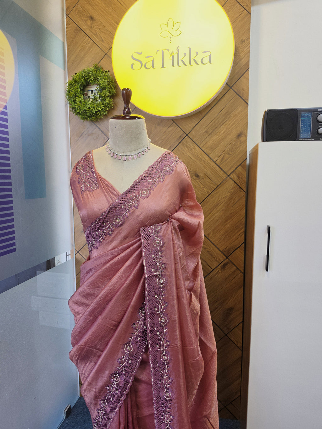 ORGANZA EMBROIDERY CUTWORK SAREE