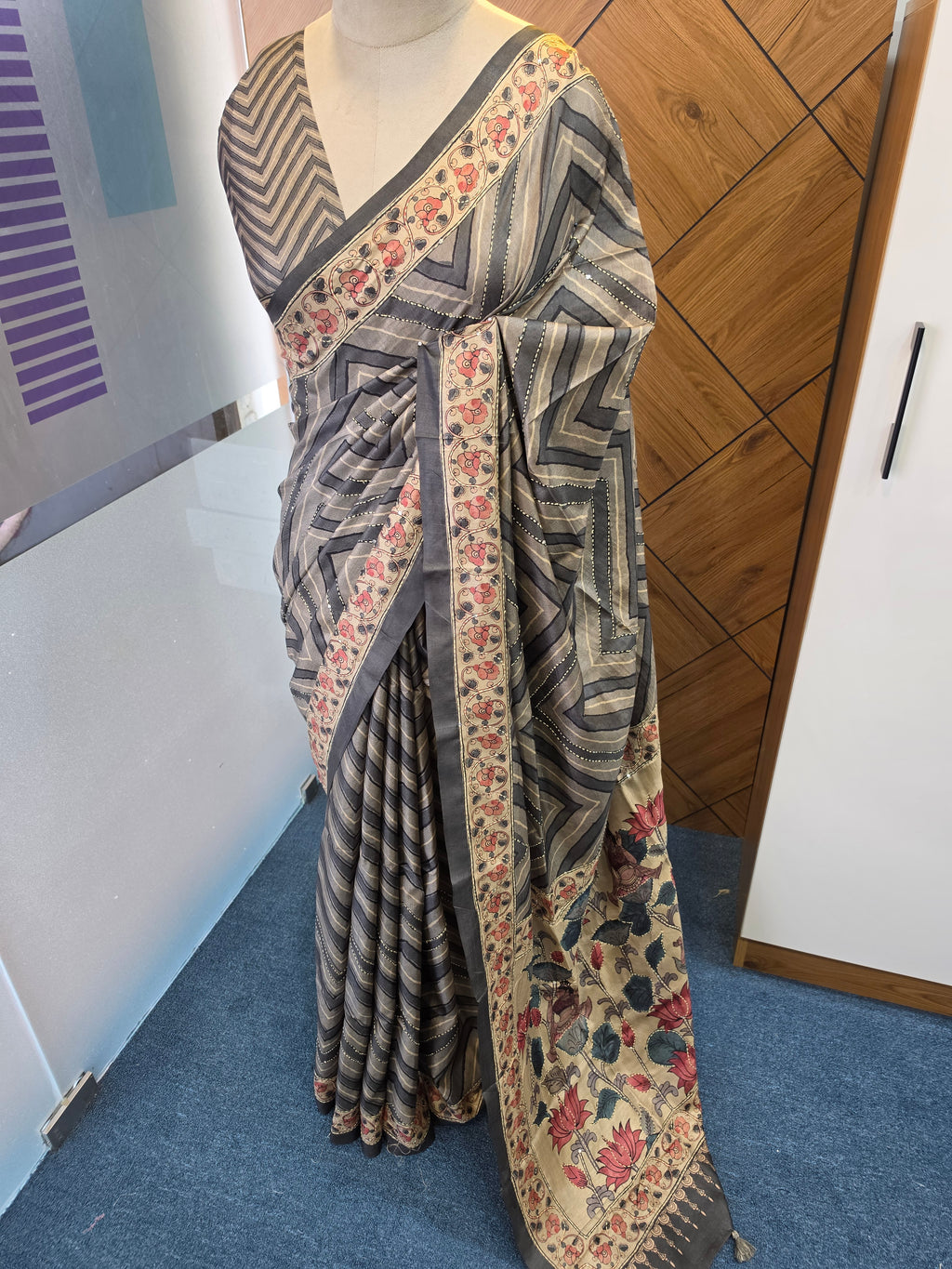 BLENDED TUSSAR SILK SAREE