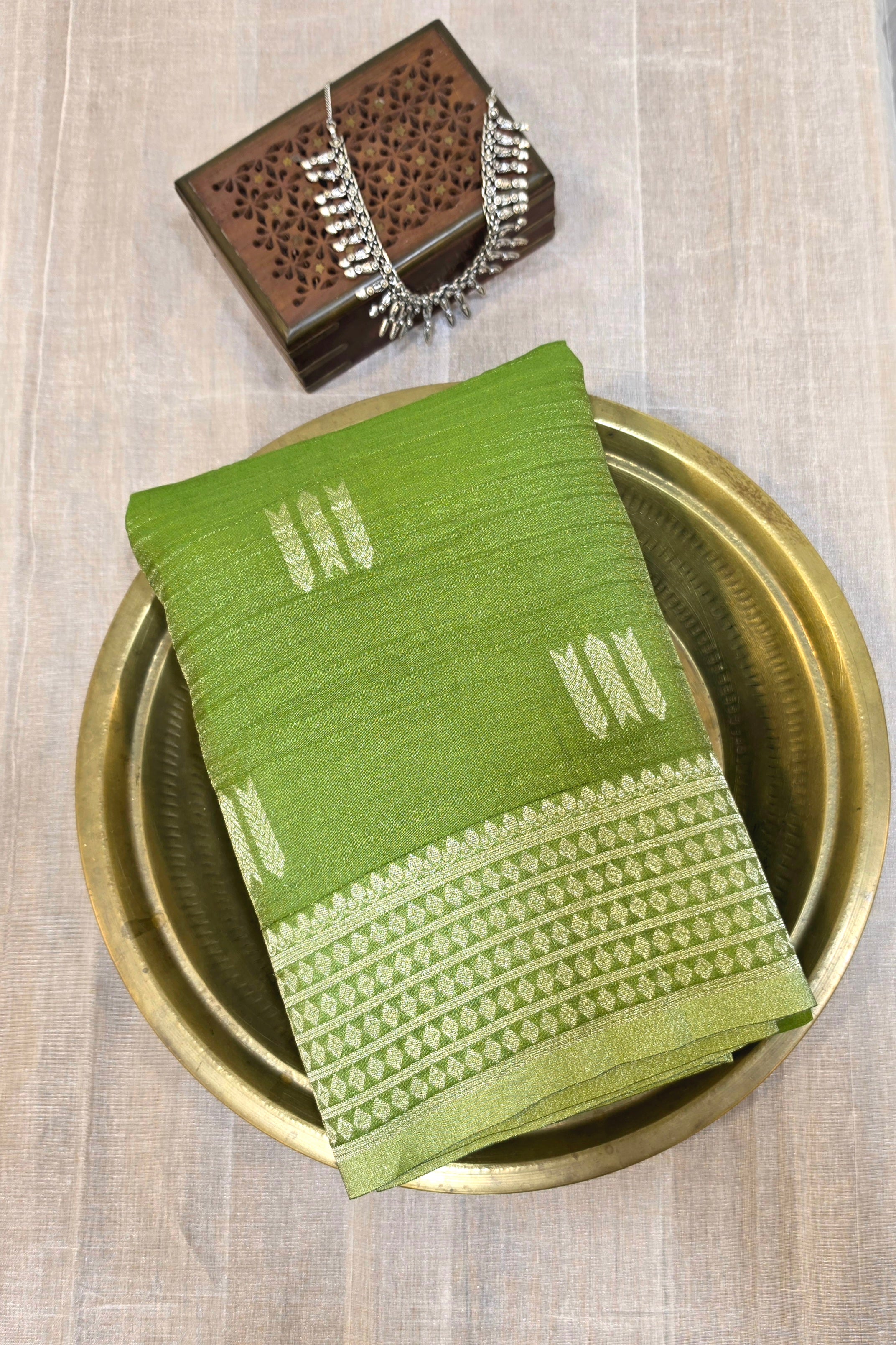 CRUSHED TISSUE SILK BANARASI SAREE