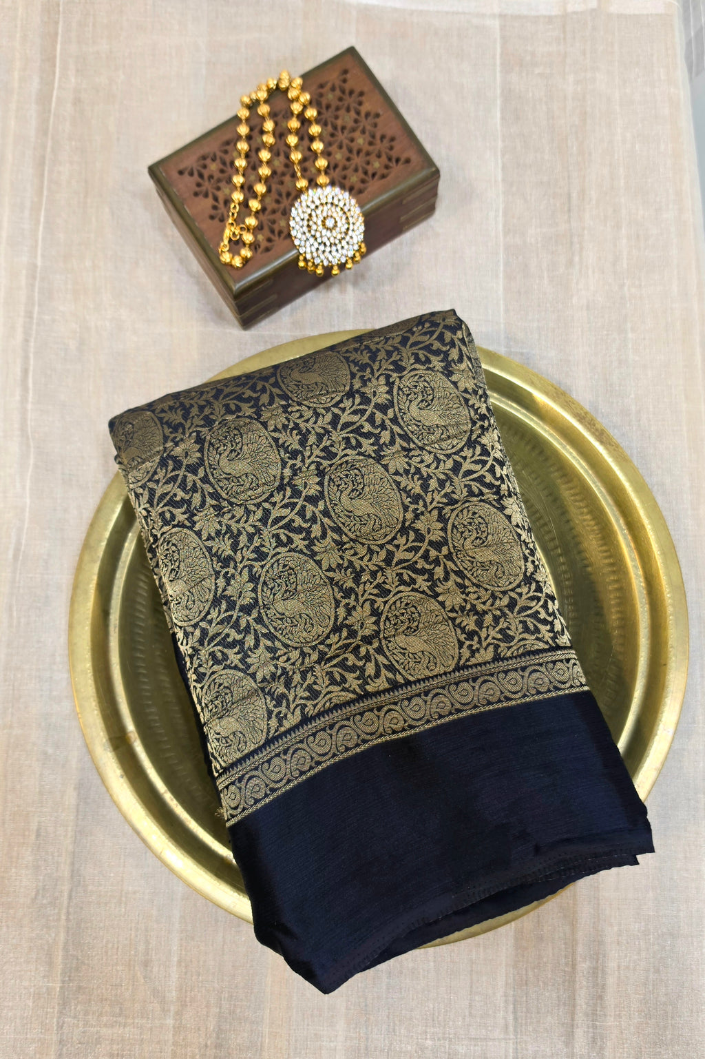 CRUSHED TISSUE SILK BANARASI SAREE