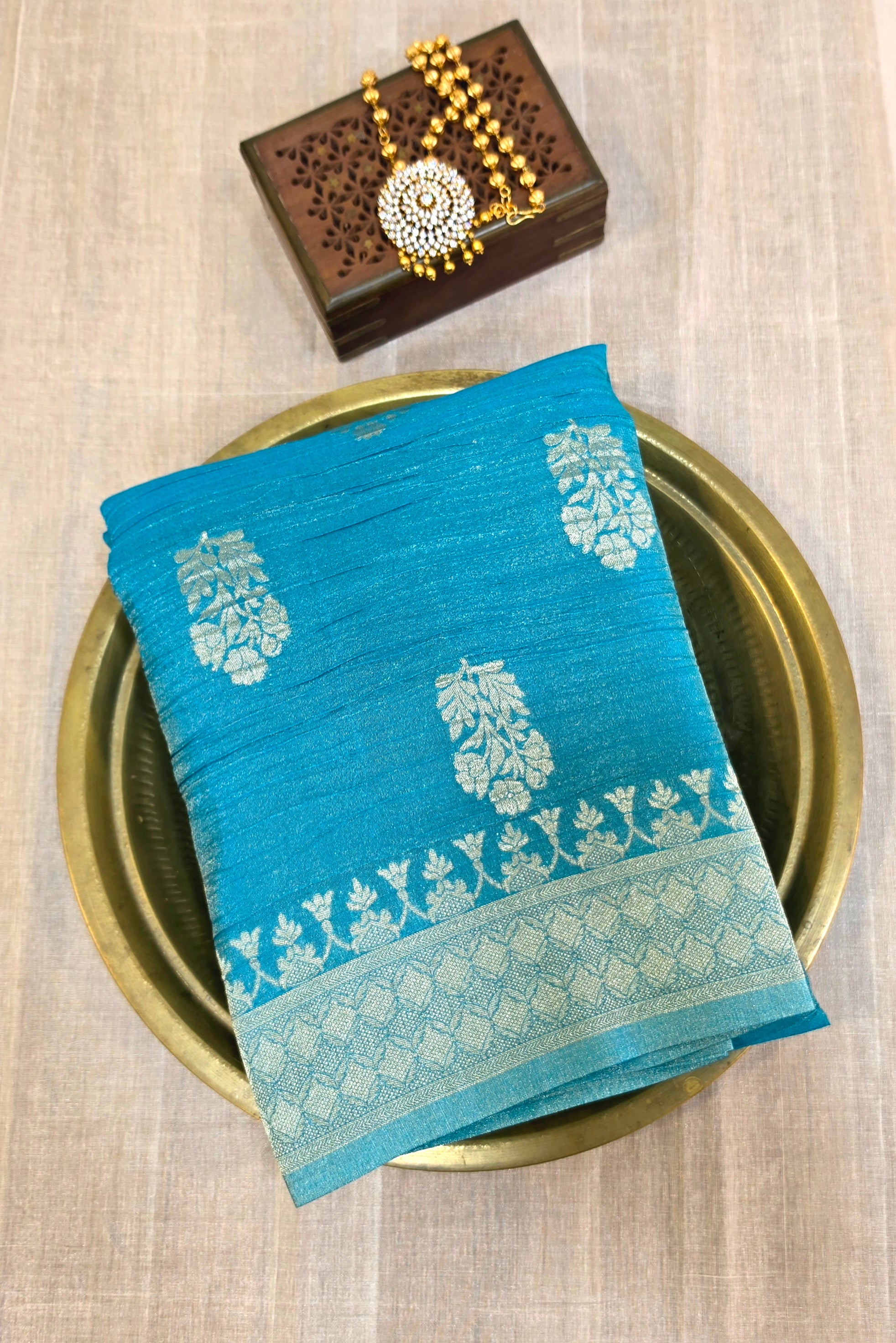 CRUSHED TISSUE SILK BANARASI SAREE
