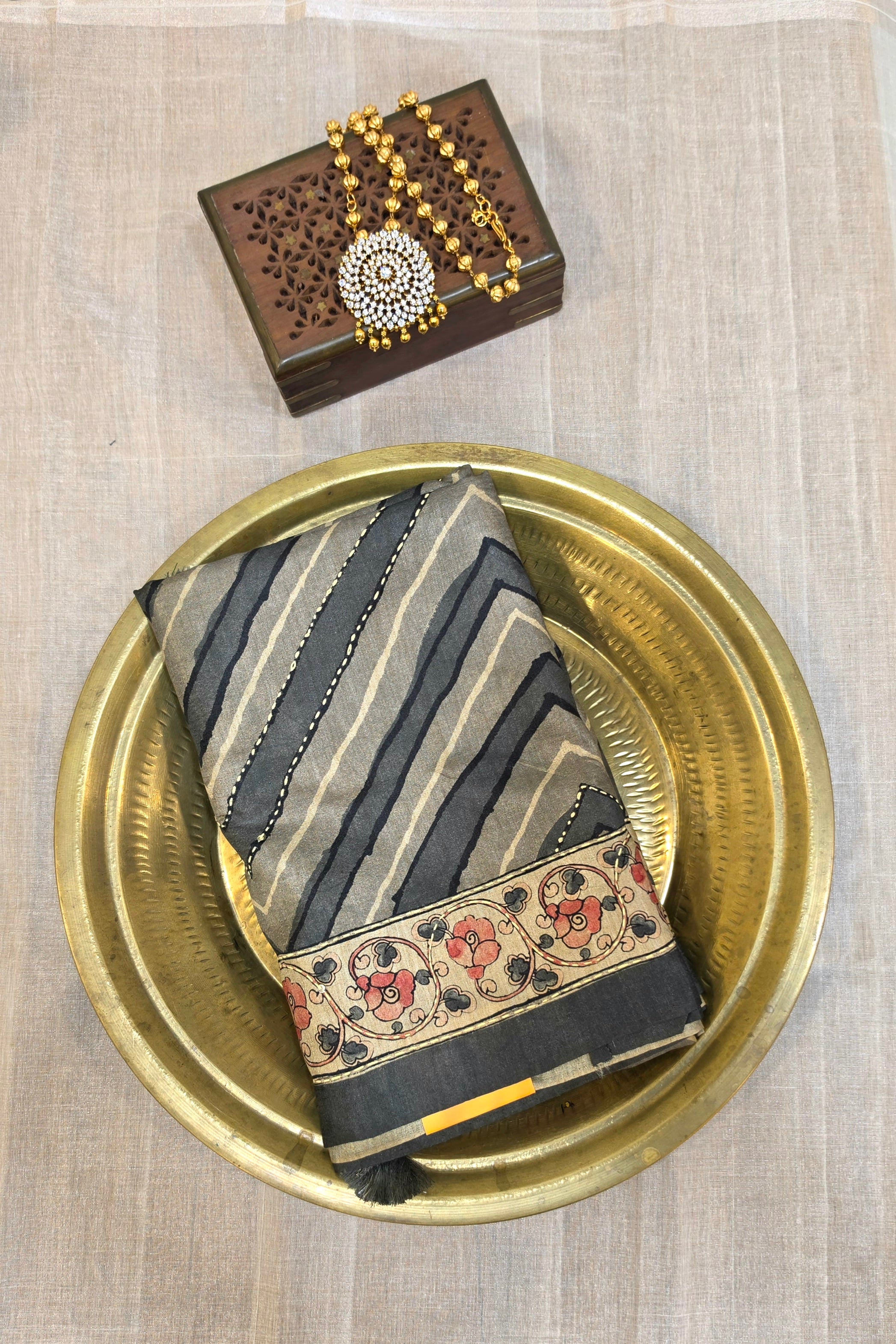BLENDED TUSSAR SILK SAREE