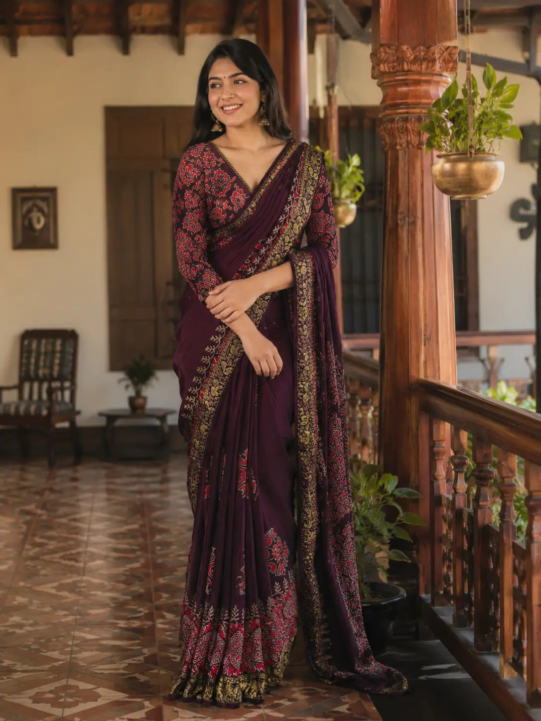 Modal  Ajrakh Saree