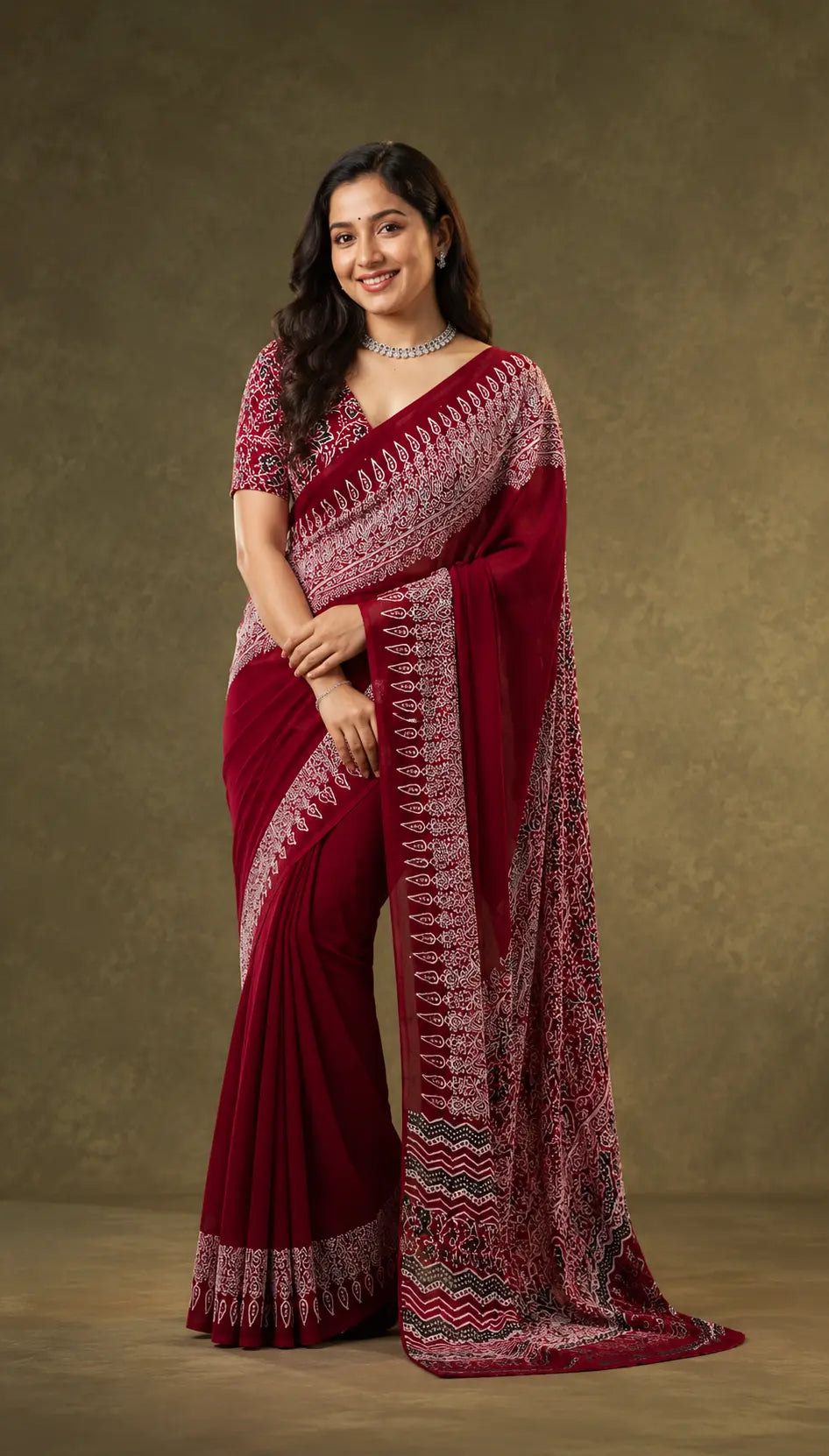 Modal  Ajrakh Saree