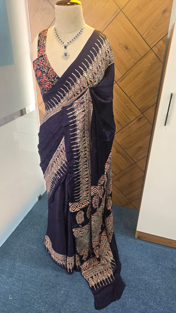 Modal  Ajrakh Saree