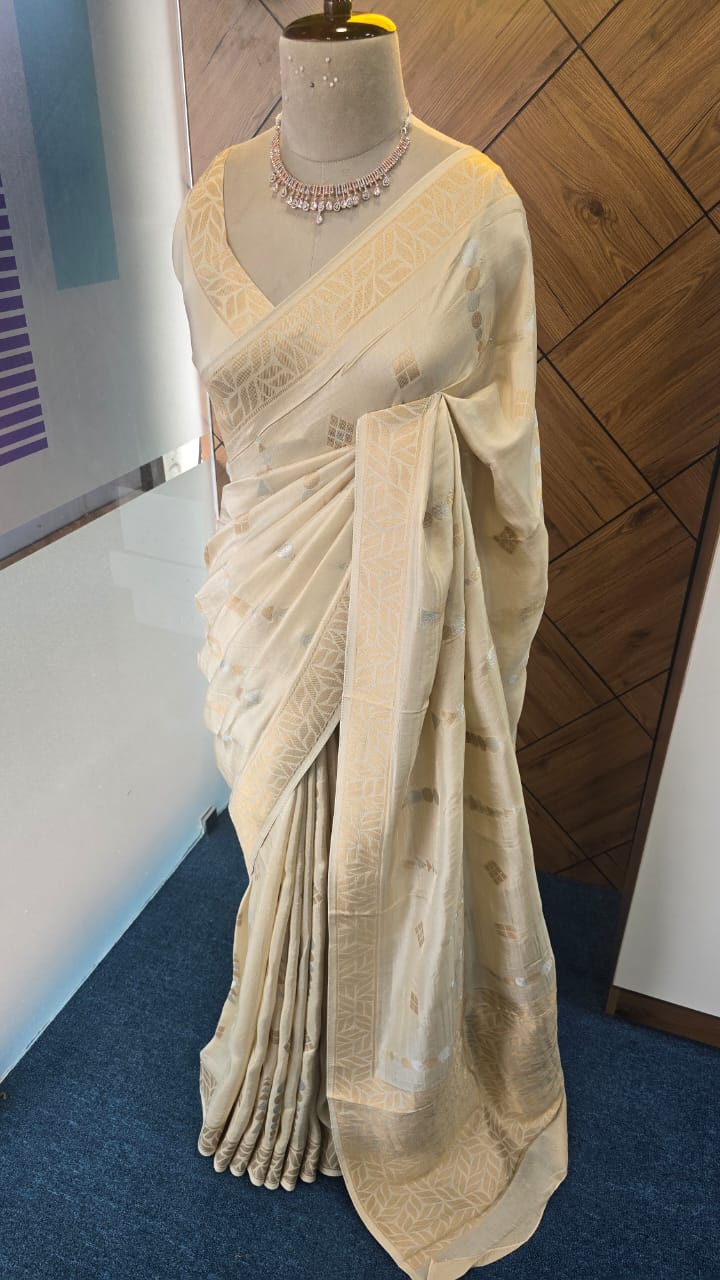 BLENDED TUSSER SILK SAREE