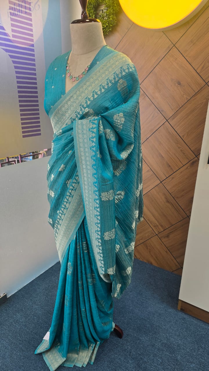 CRUSHED TISSUE SILK BANARASI SAREE