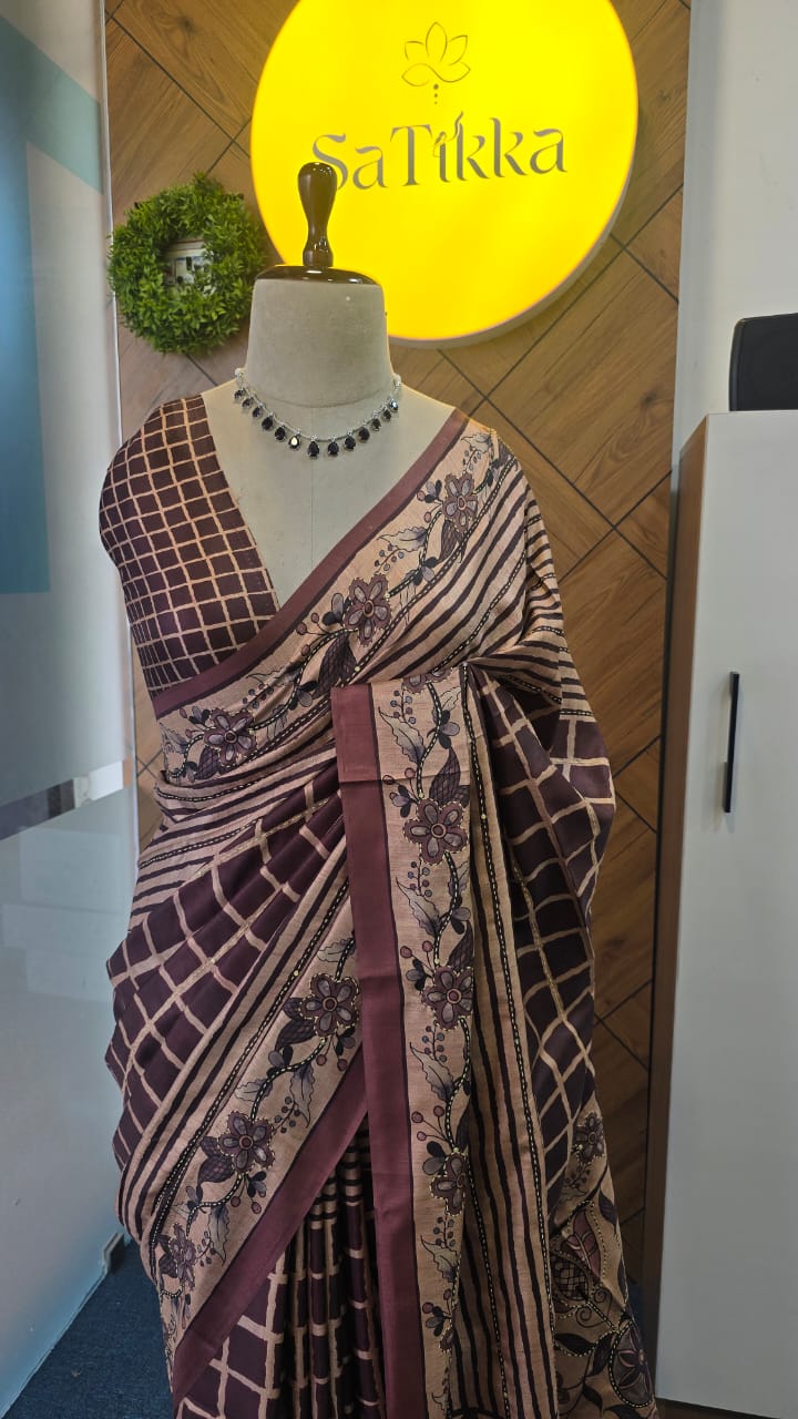 BLENDED TUSSAR SILK SAREE