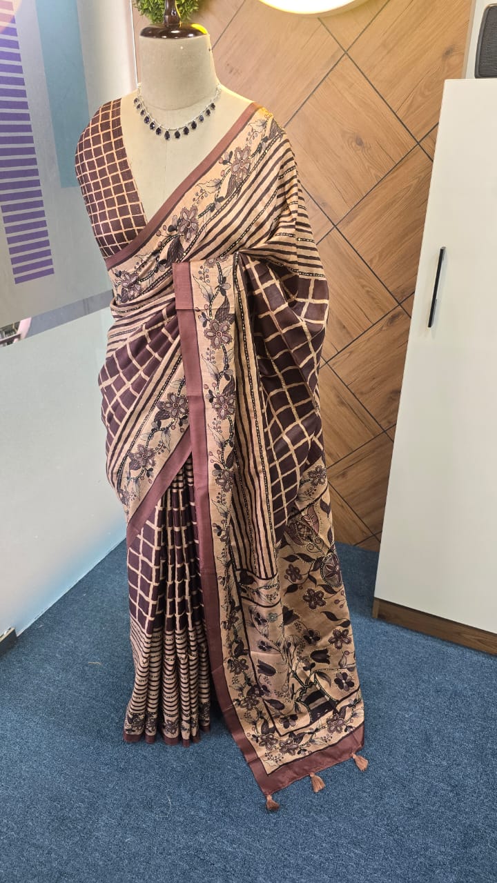 BLENDED TUSSAR SILK SAREE