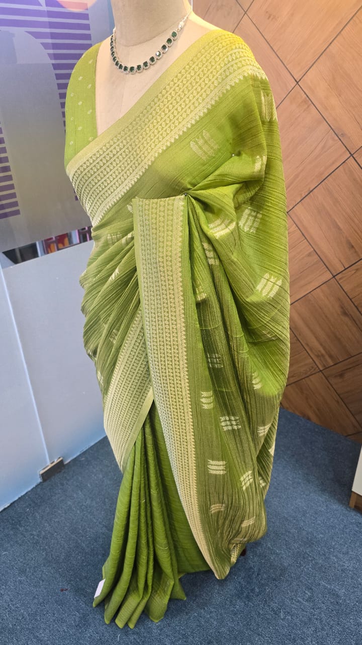 CRUSHED TISSUE SILK BANARASI SAREE