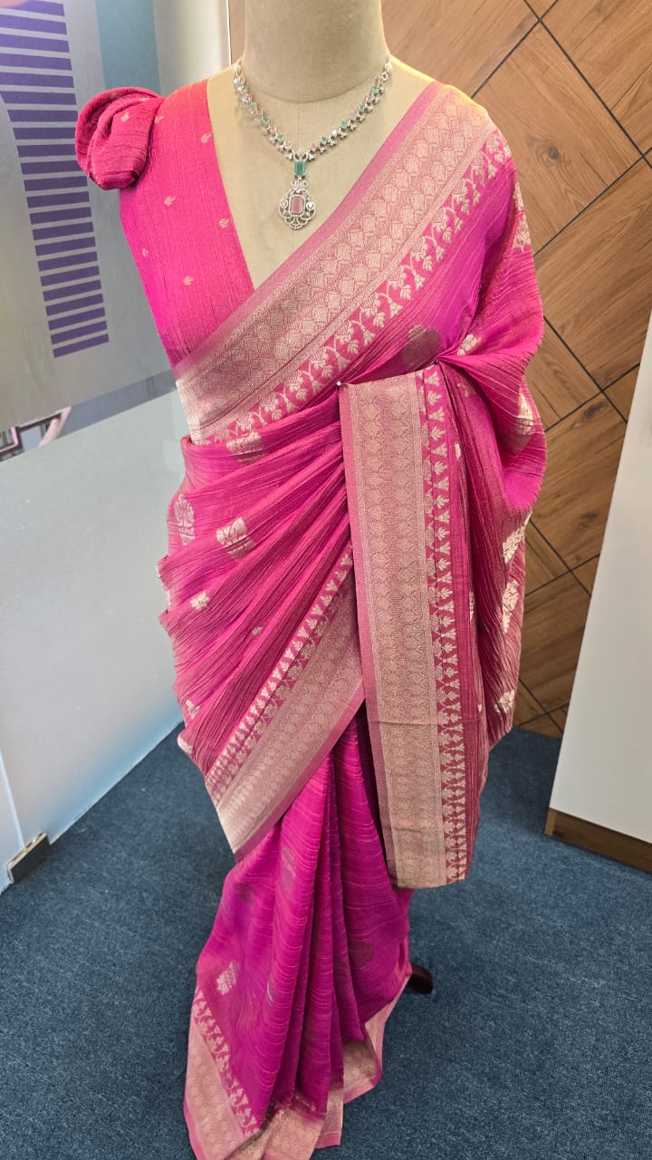 CRUSHED TISSUE SILK BANARASI SAREE