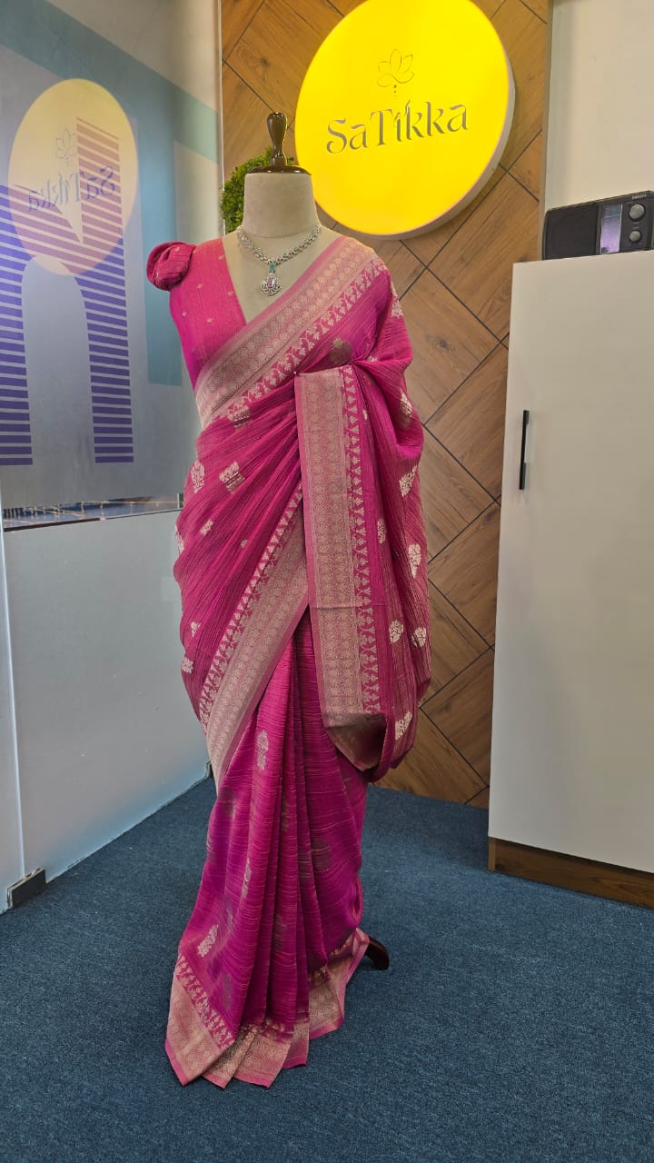 CRUSHED TISSUE SILK BANARASI SAREE