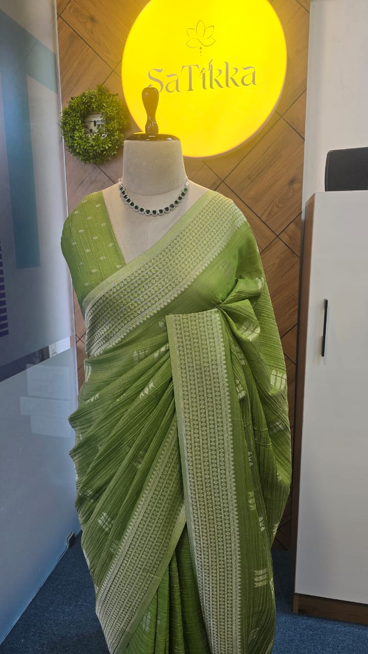 CRUSHED TISSUE SILK BANARASI SAREE