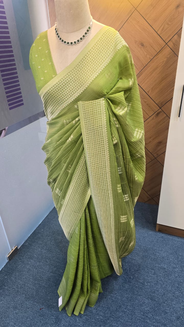 CRUSHED TISSUE SILK BANARASI SAREE