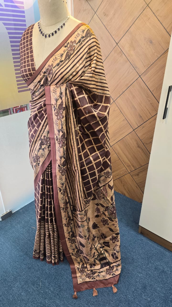 BLENDED TUSSAR SILK SAREE