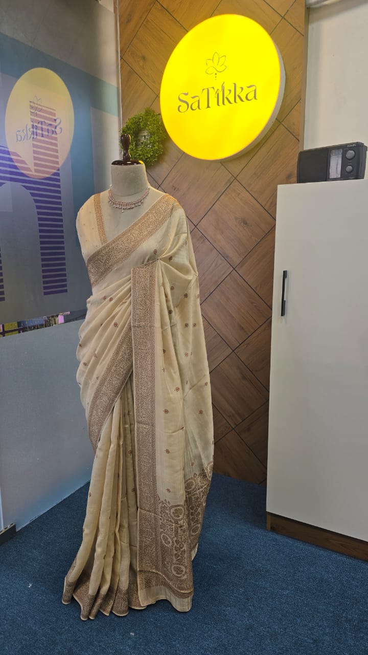 BLENDED TUSSER SILK SAREE