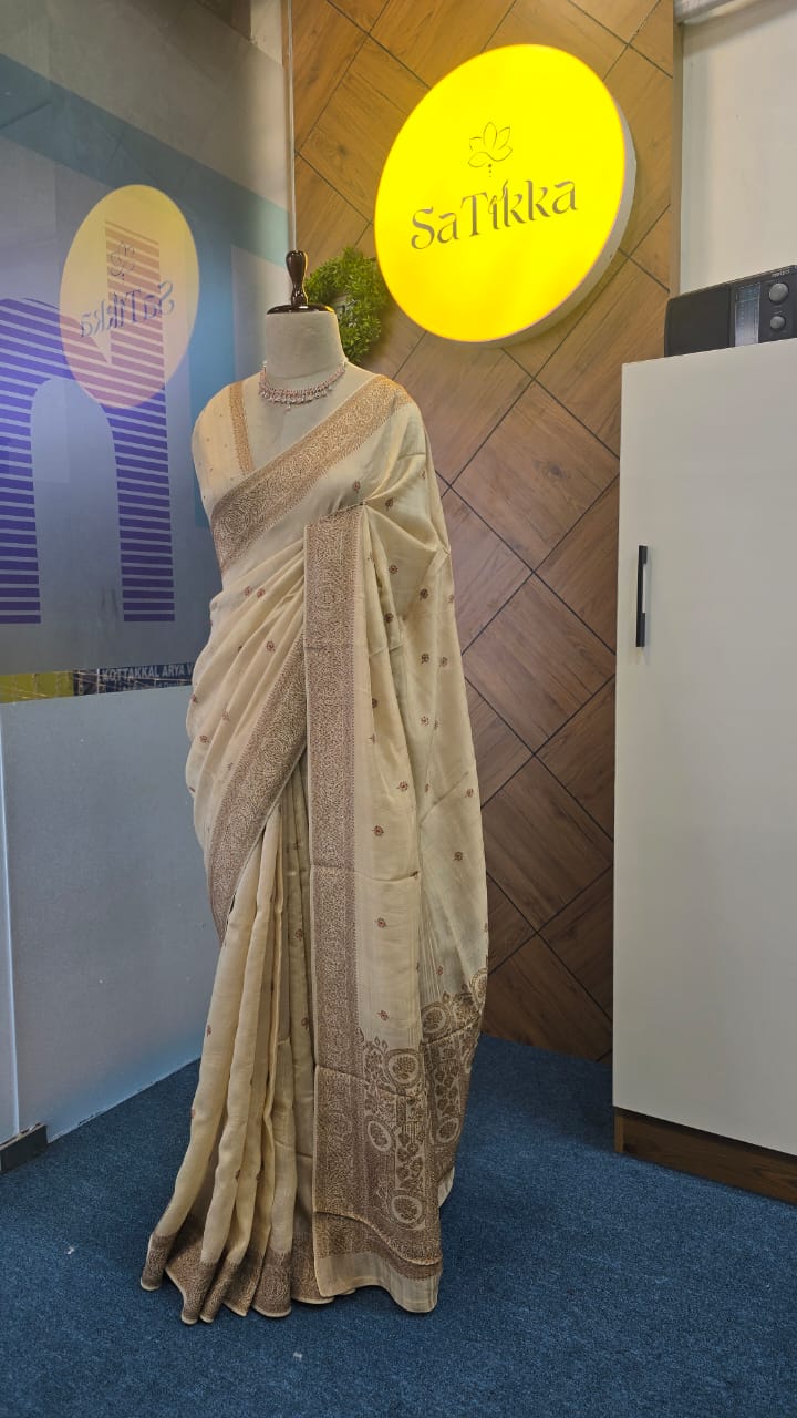BLENDED TUSSER SILK SAREE