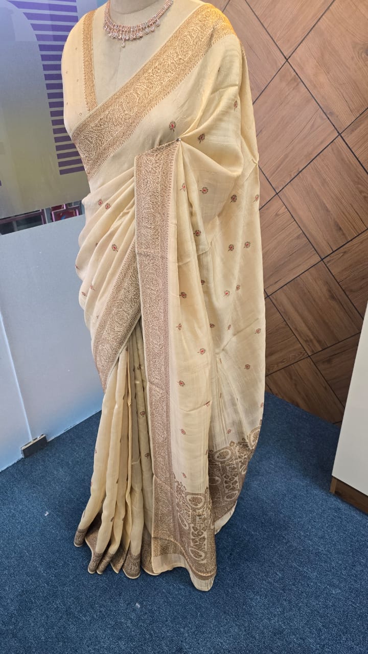 BLENDED TUSSER SILK SAREE