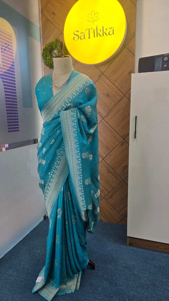 CRUSHED TISSUE SILK BANARASI SAREE