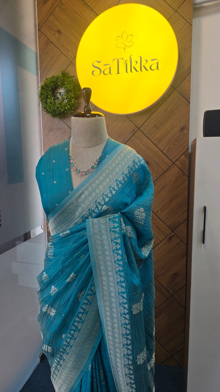 CRUSHED TISSUE SILK BANARASI SAREE