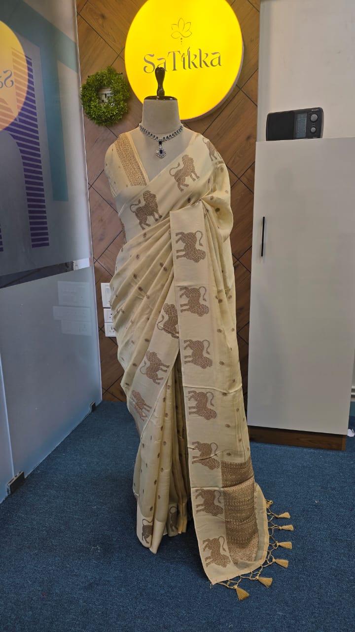 BLENDED TUSSER SILK SAREE