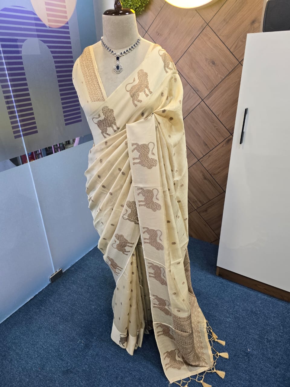 BLENDED TUSSER SILK SAREE