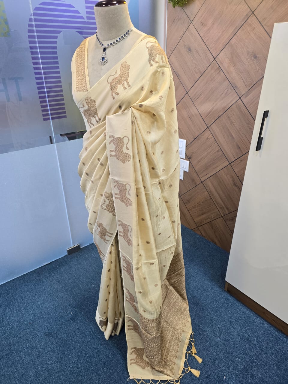 BLENDED TUSSER SILK SAREE