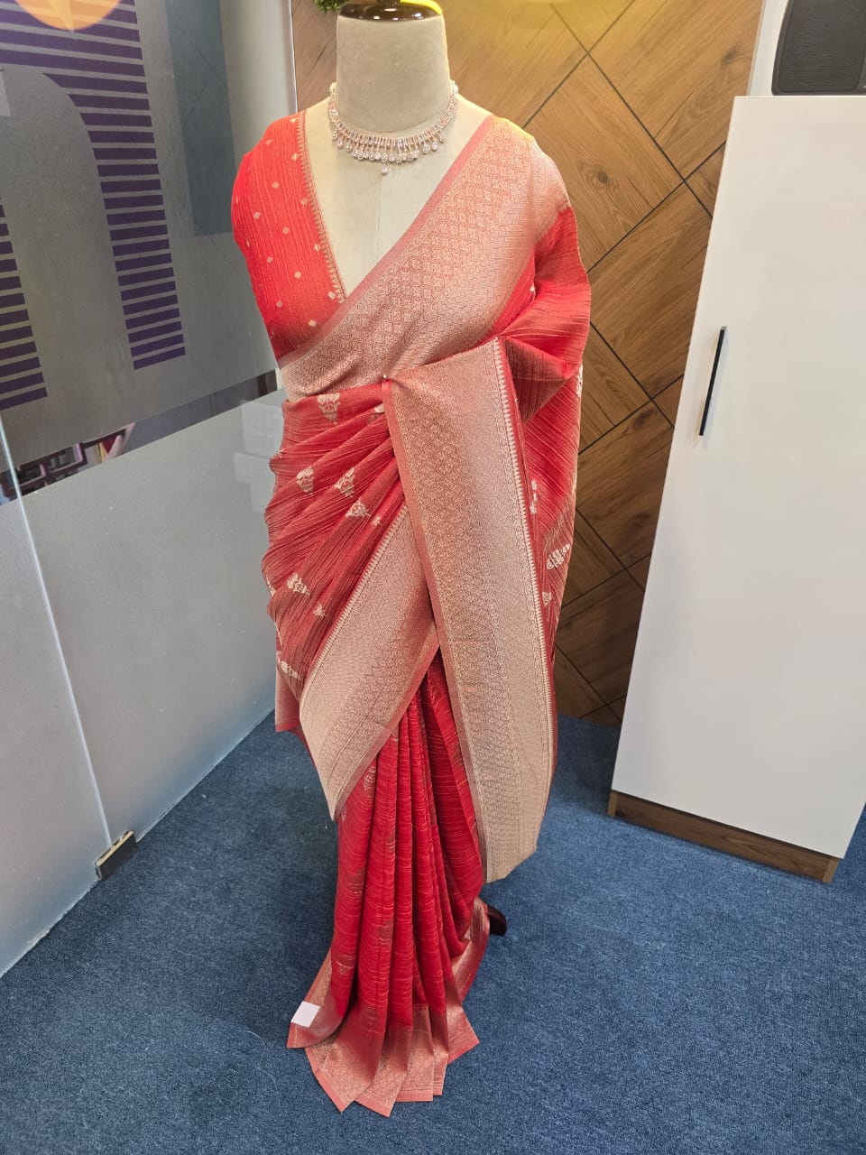 CRUSHED TISSUE SILK BANARASI SAREE