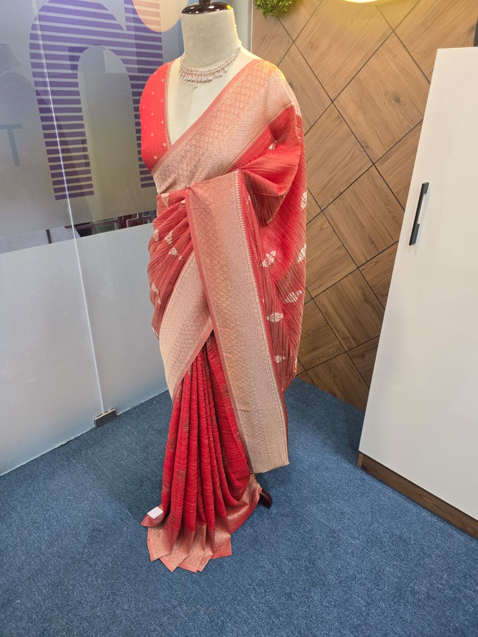 CRUSHED TISSUE SILK BANARASI SAREE