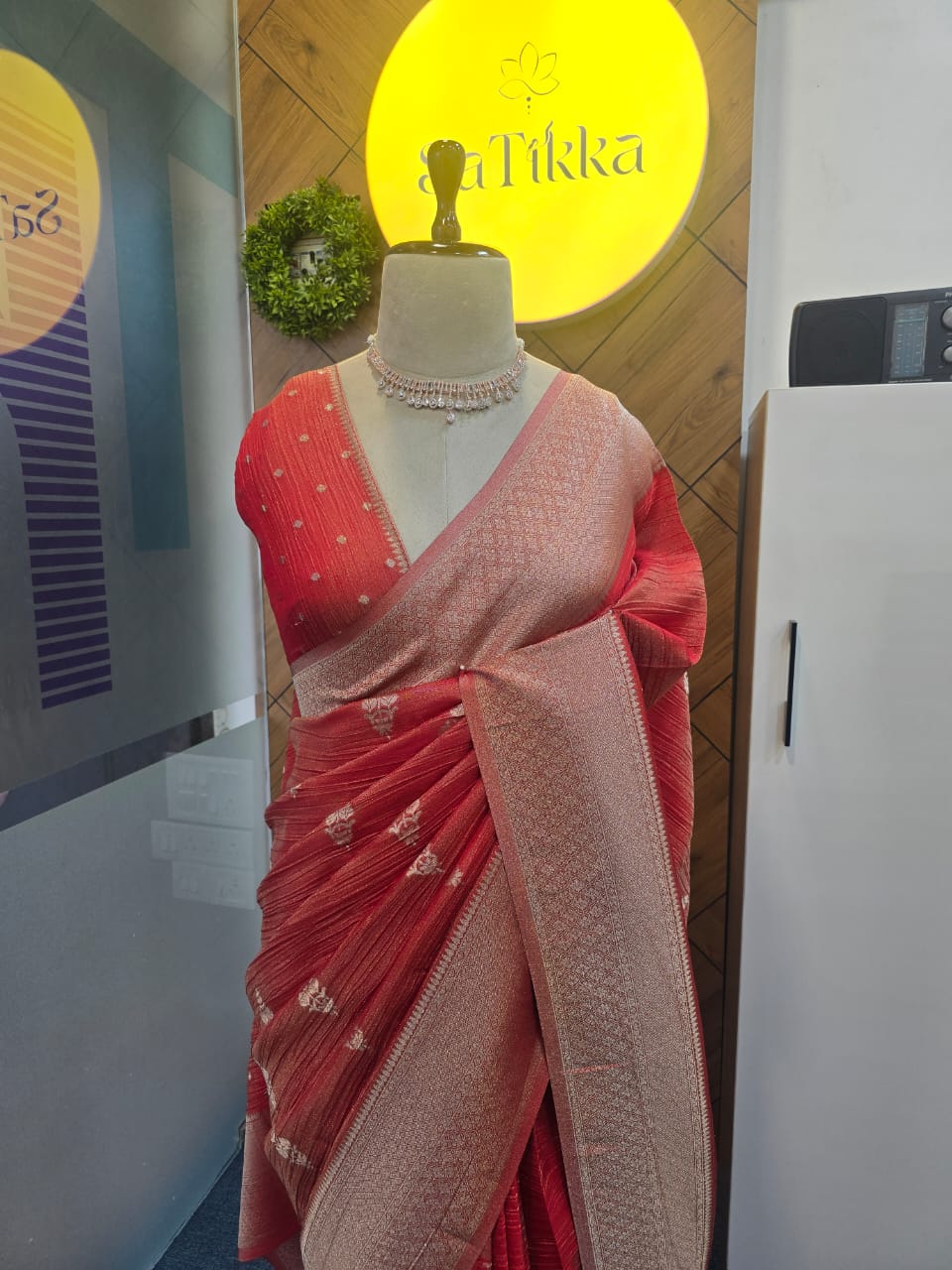 CRUSHED TISSUE SILK BANARASI SAREE