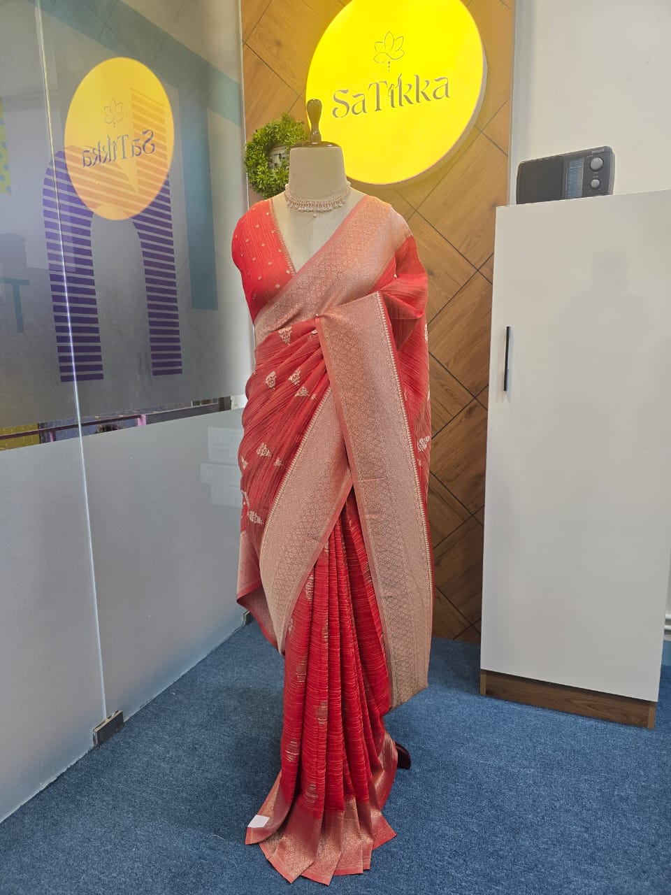 CRUSHED TISSUE SILK BANARASI SAREE