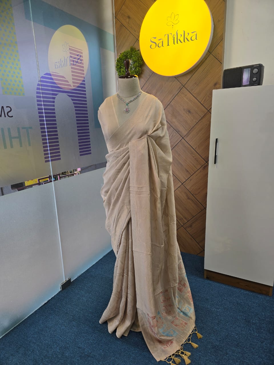 BLENDED TUSSER SILK SAREE