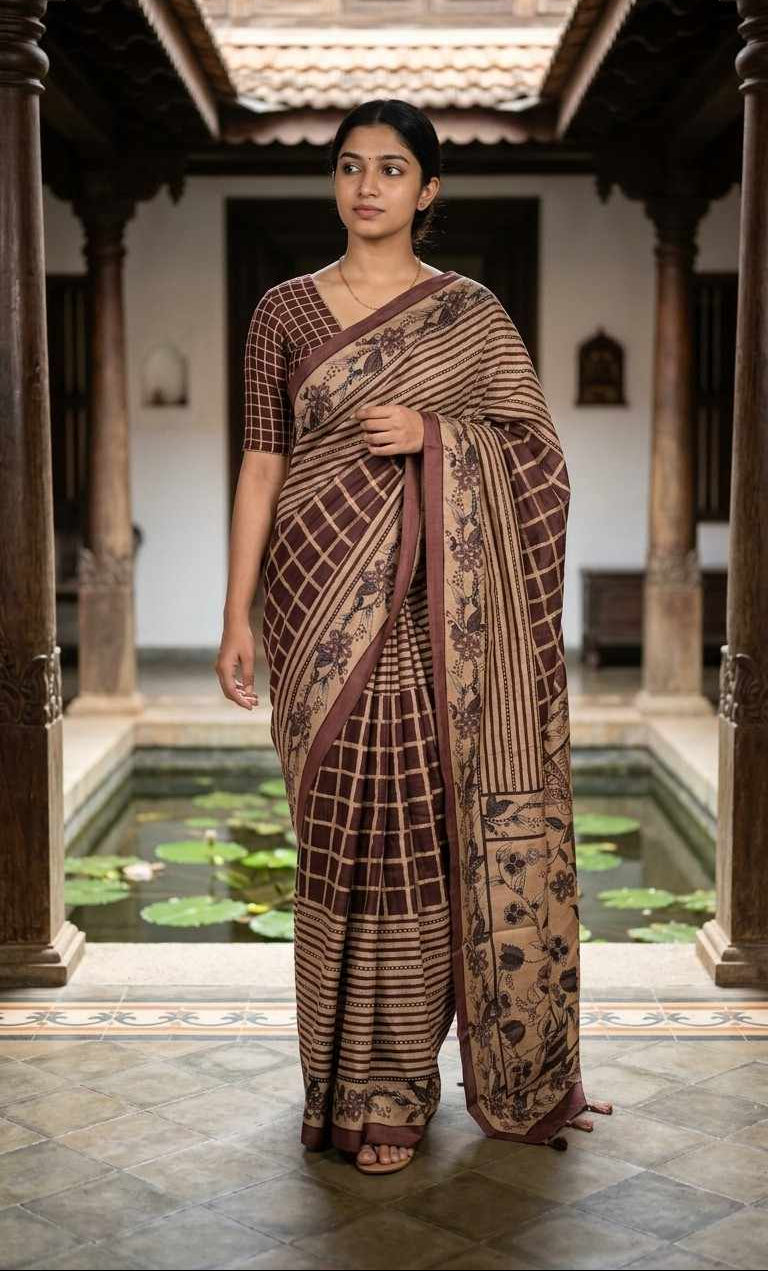 BLENDED TUSSAR SILK SAREE
