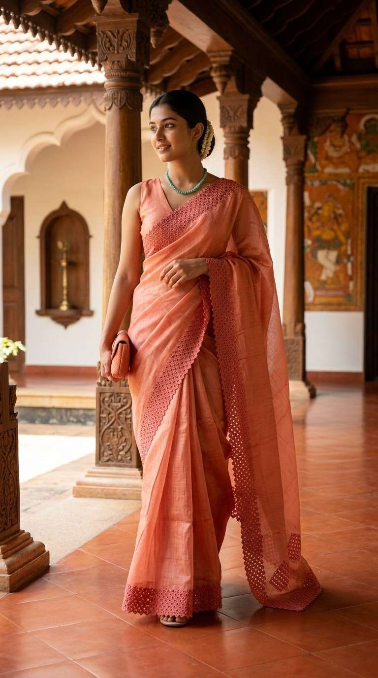 CRUSHED ORGANZA SAREE