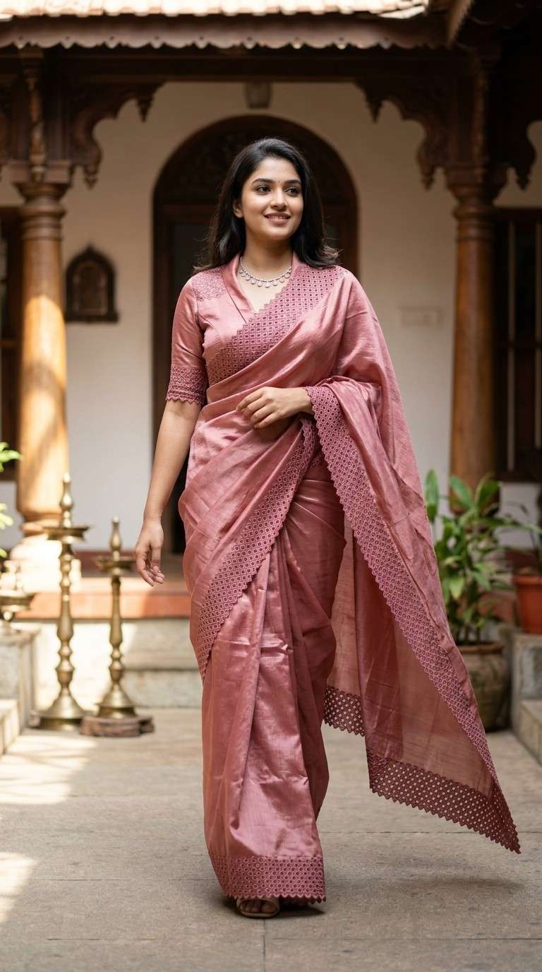 CRUSHED ORGANZA SAREE