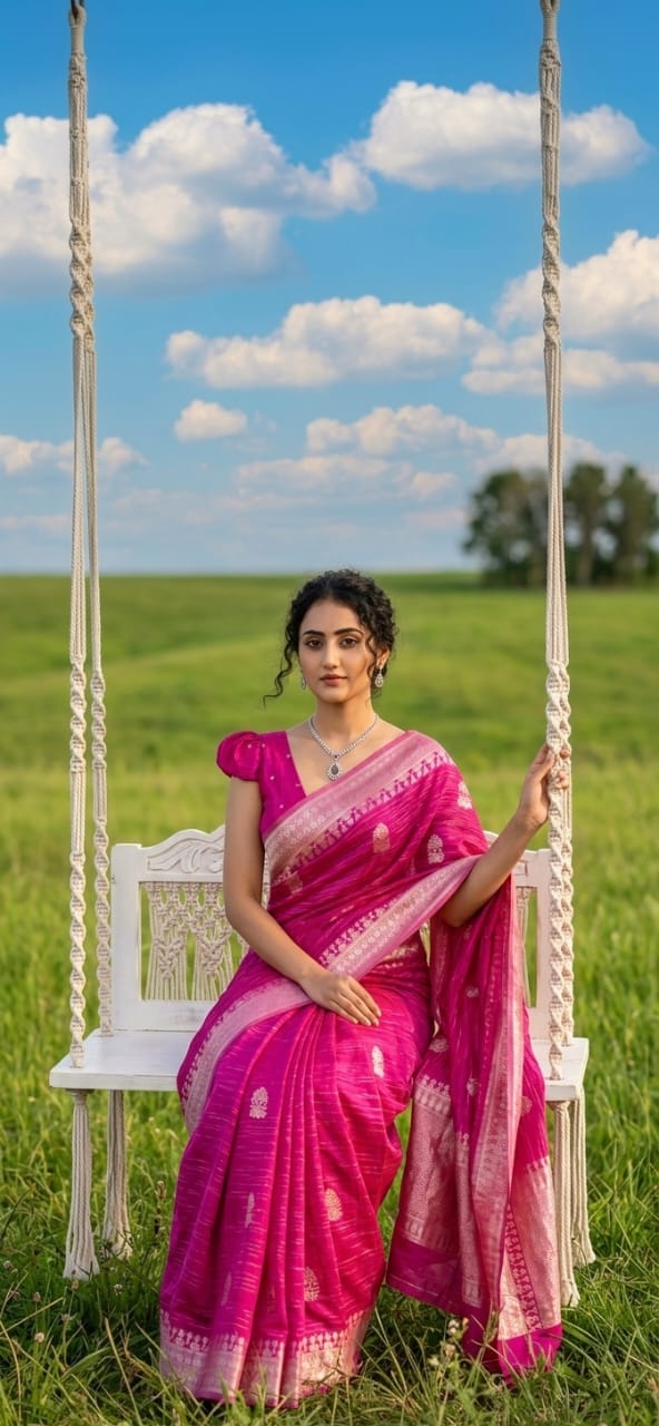 CRUSHED TISSUE SILK BANARASI SAREE