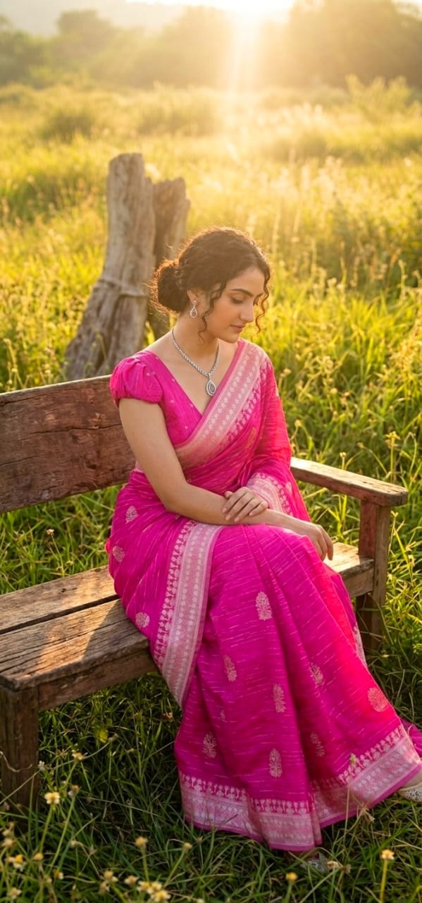 CRUSHED TISSUE SILK BANARASI SAREE