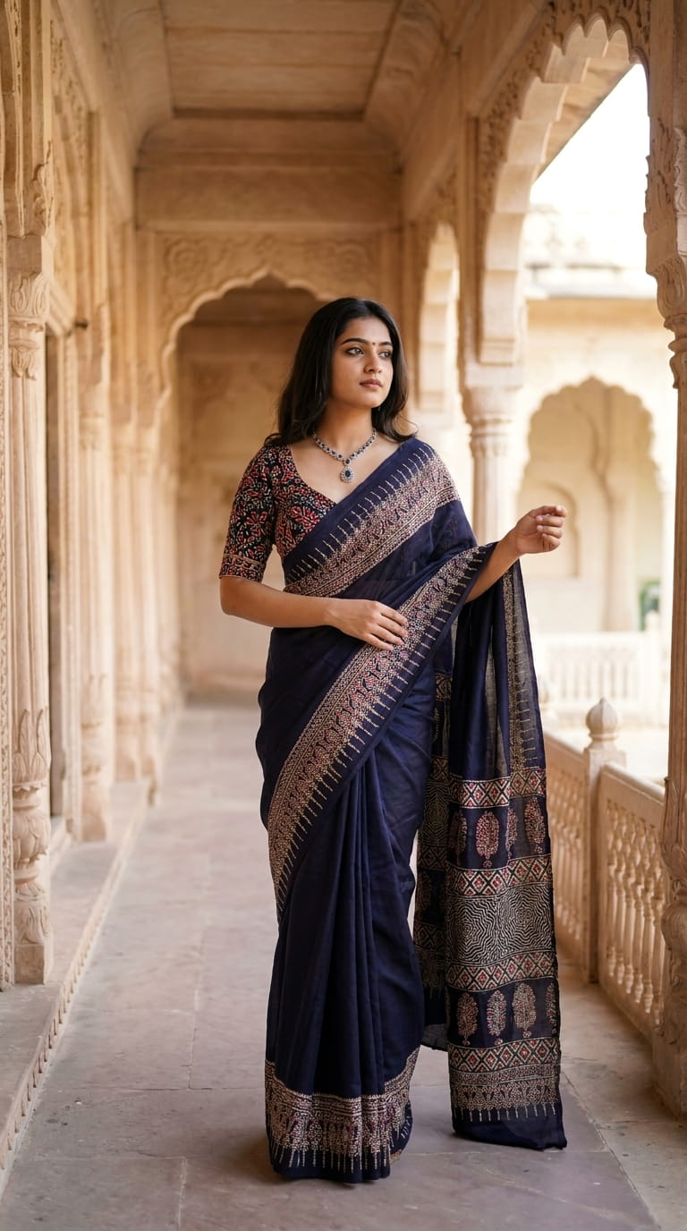 Modal  Ajrakh Saree