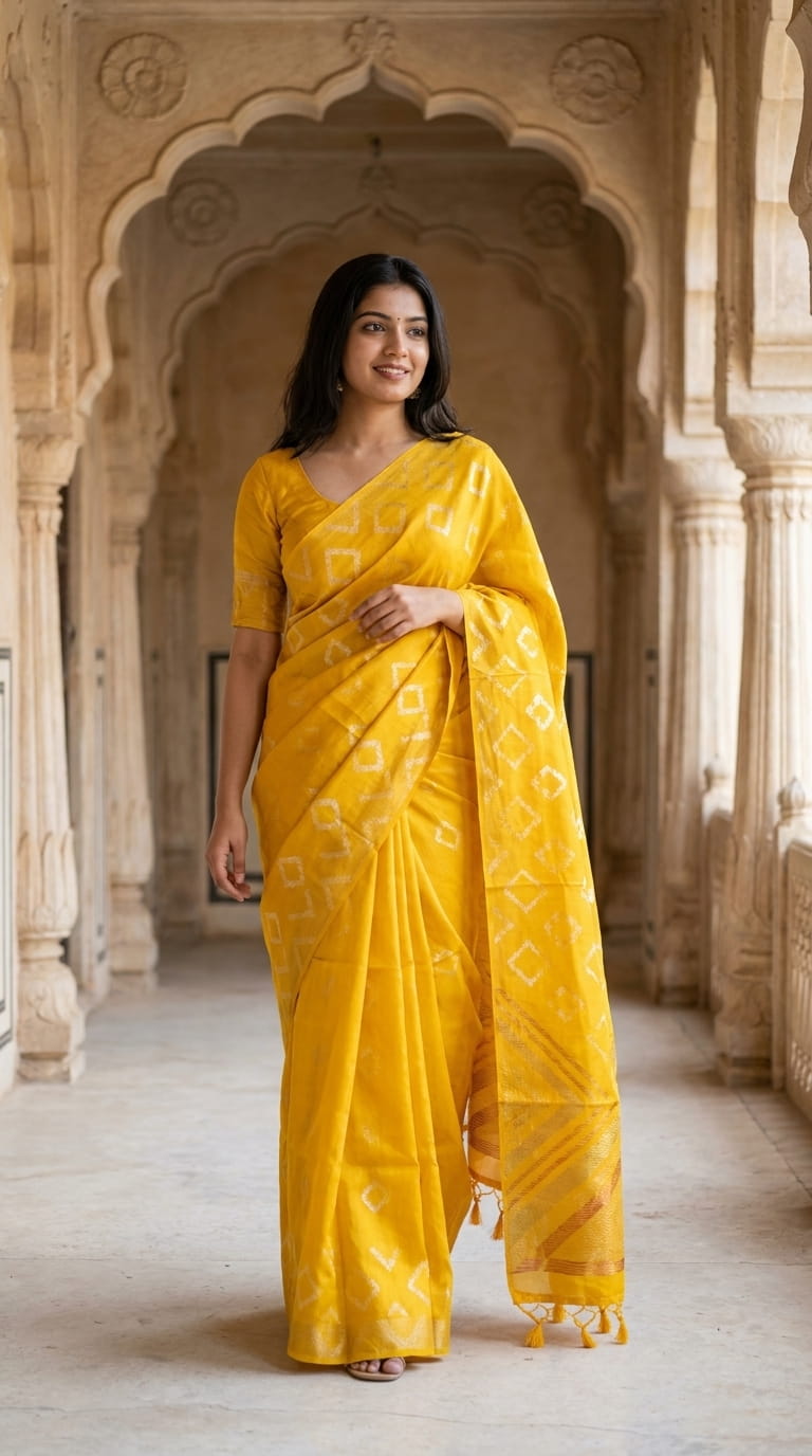 BOARDERLESS BLENDED SILK SAREE